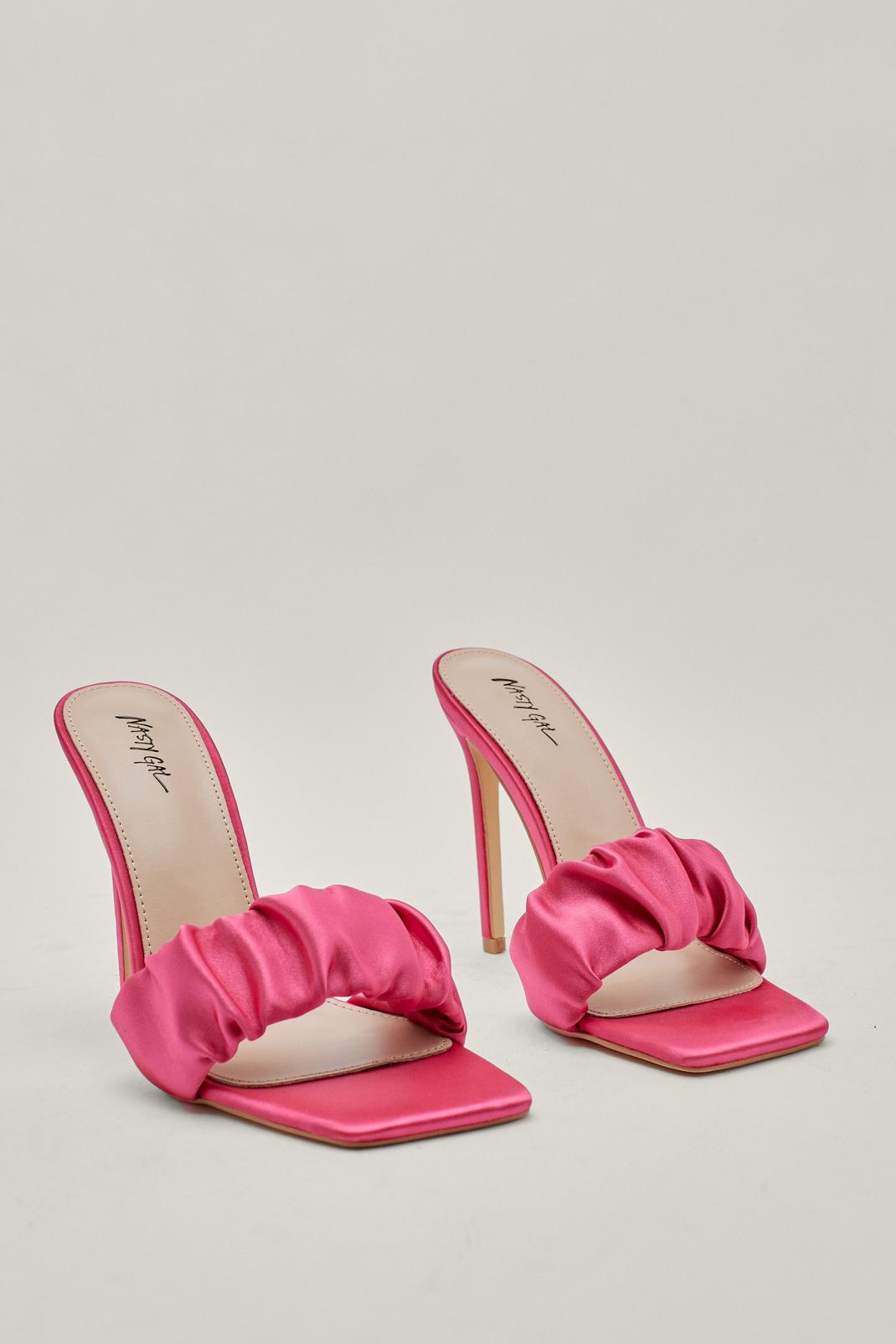 535 Satin Ruched Front Heeled Mules image number 2