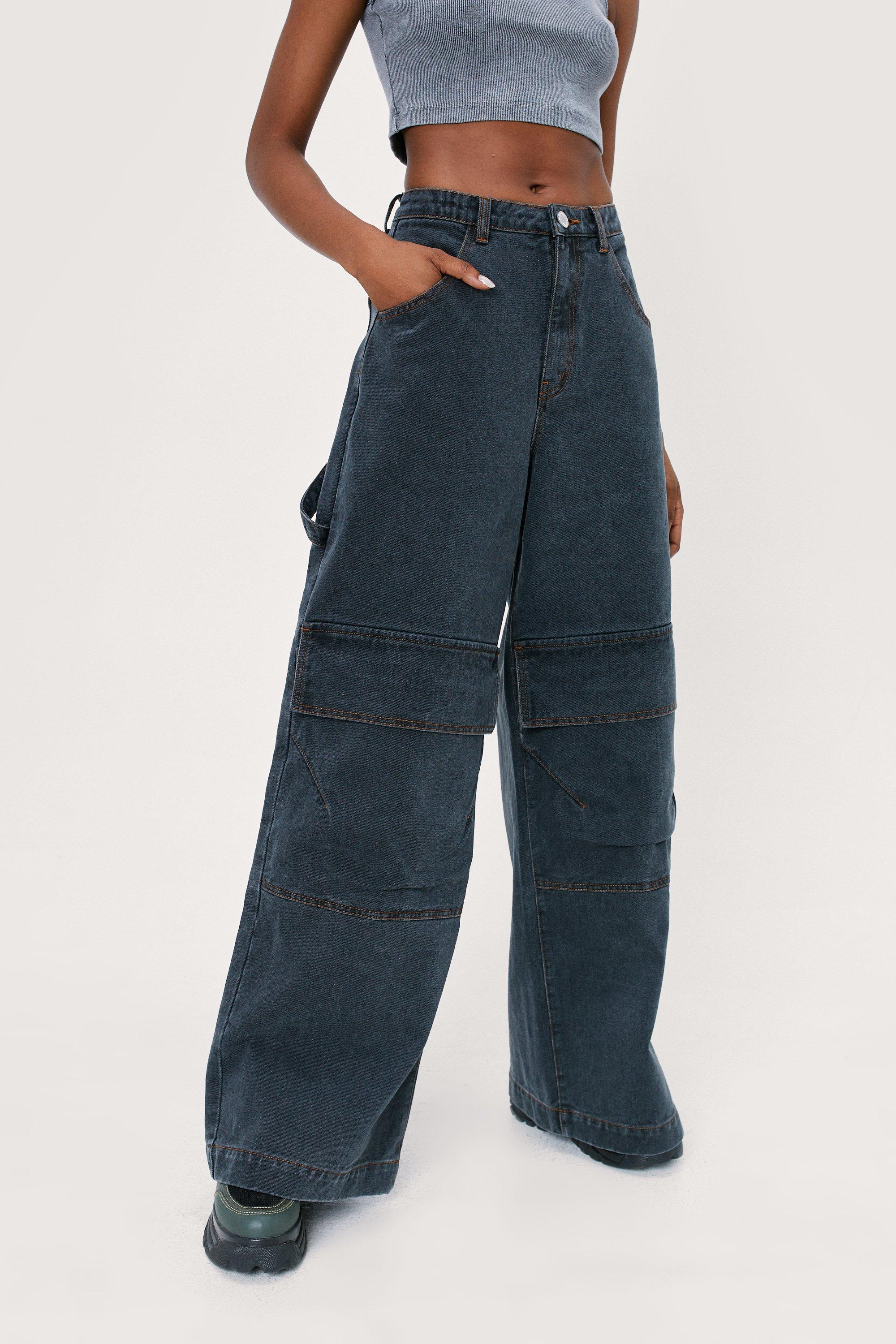 Pocket Detail Super Wide Leg Jeans