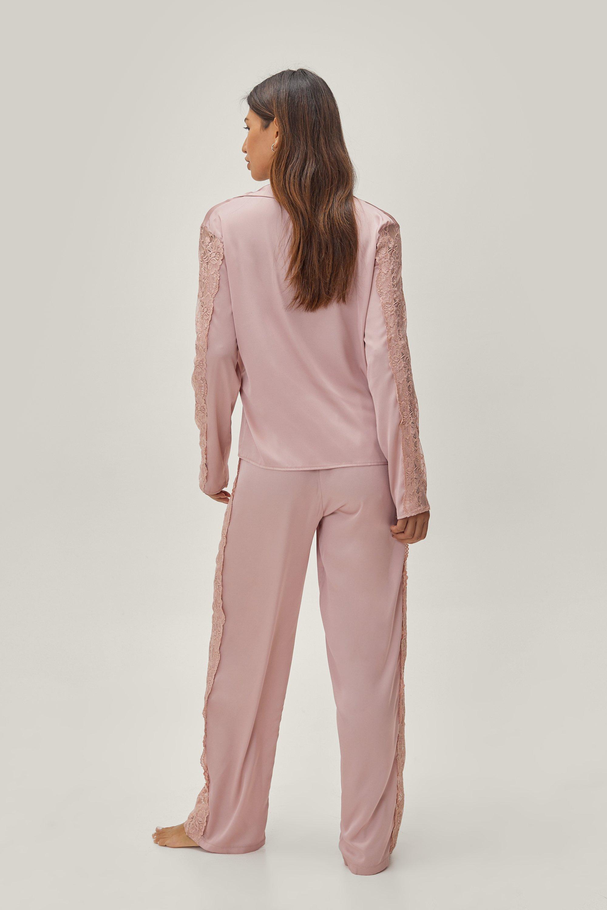 PYJAMA-STYLE TROUSERS WITH TRIMS - Pink