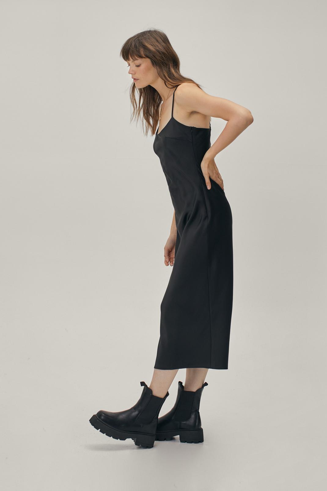 105 Sustainable Satin Square Neck Midi Slip Dress image number 2
