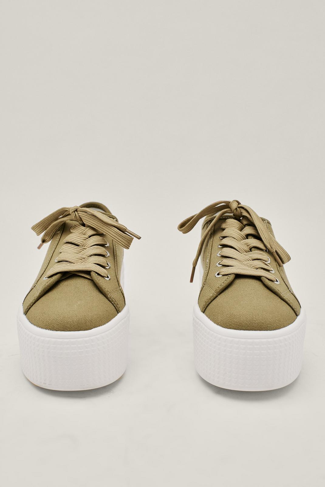 135 Flatform Lace Up Canvas Chunky Sneakers image number 2