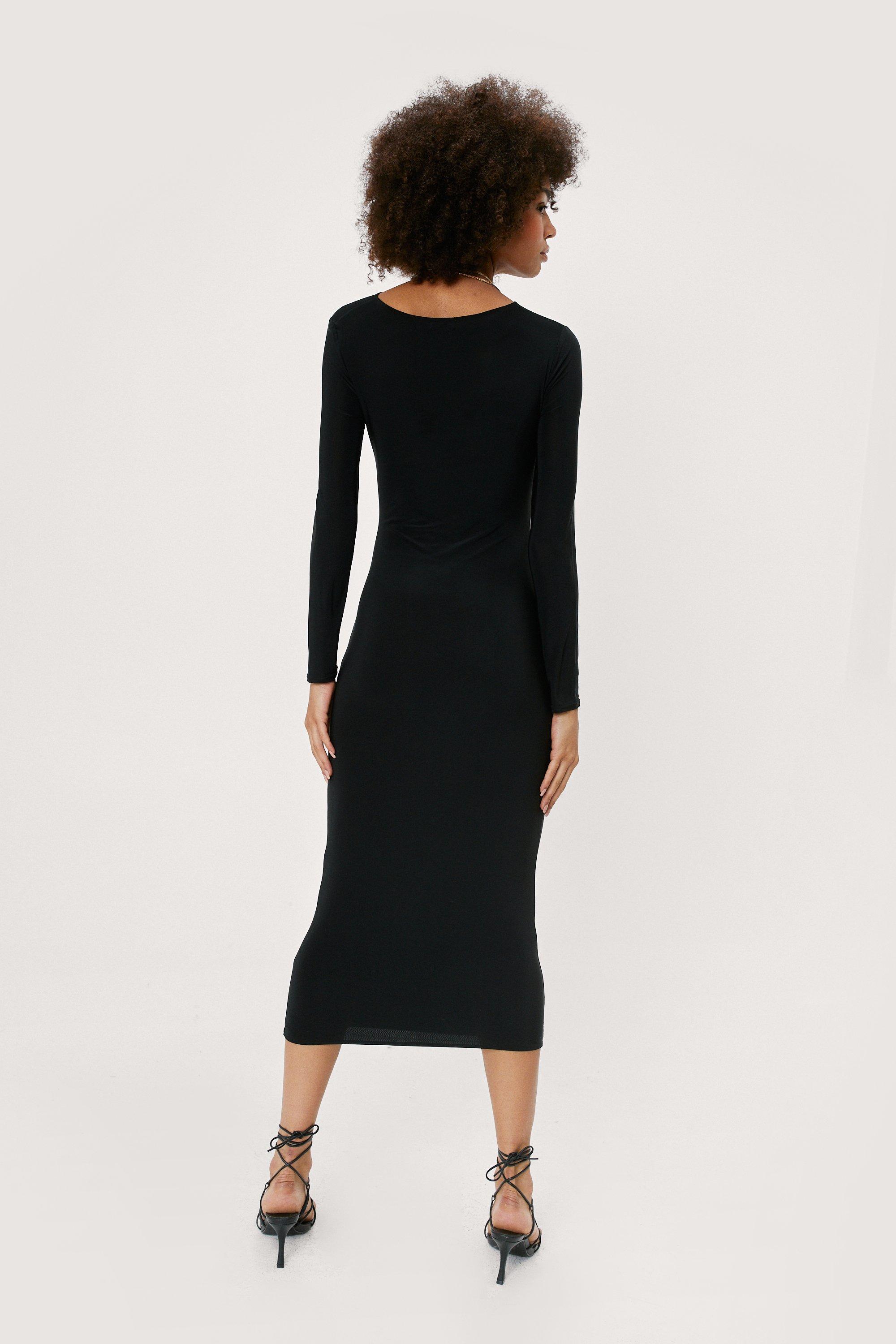 Long sleeve hot sale slinky dress