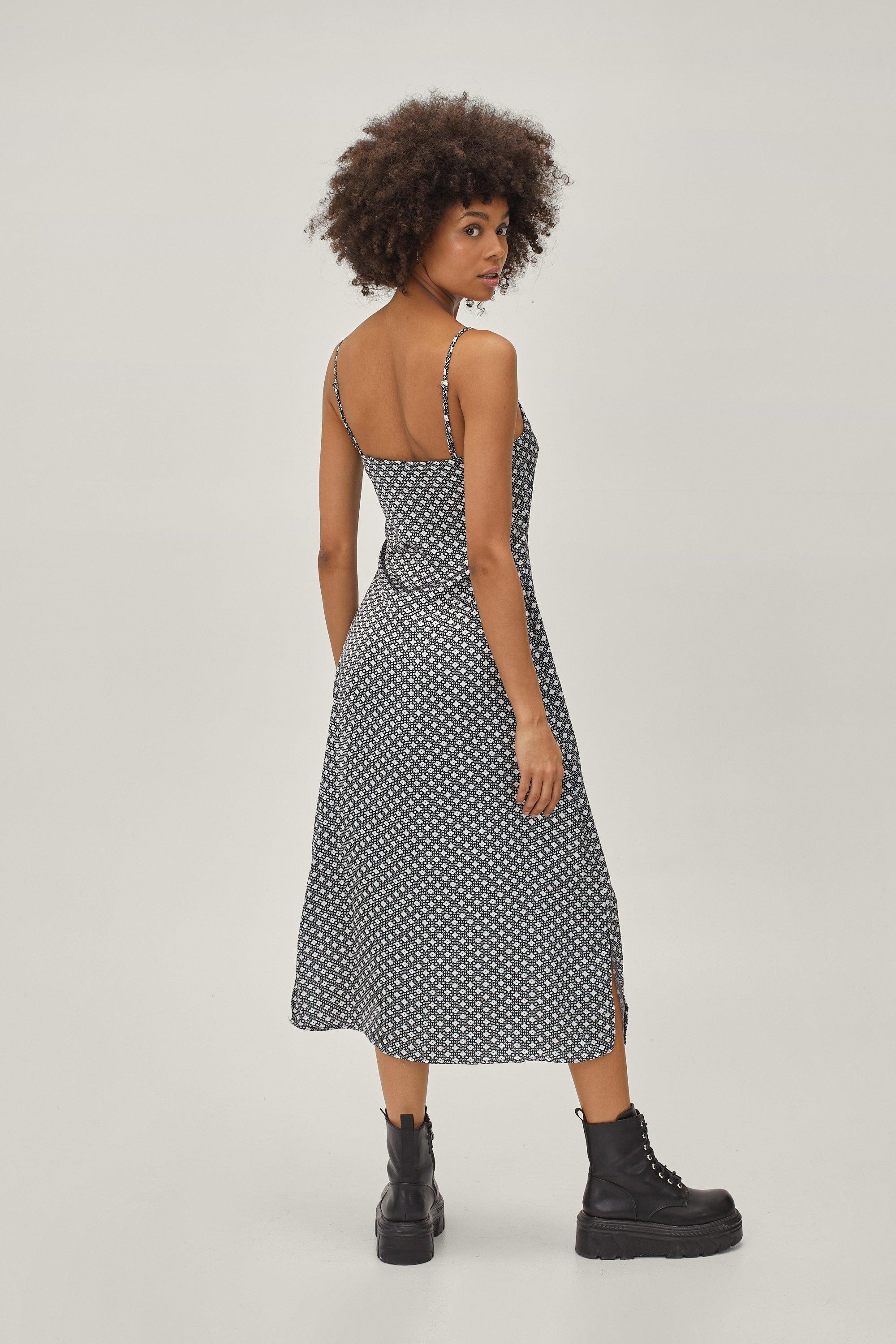 spotty slip dress