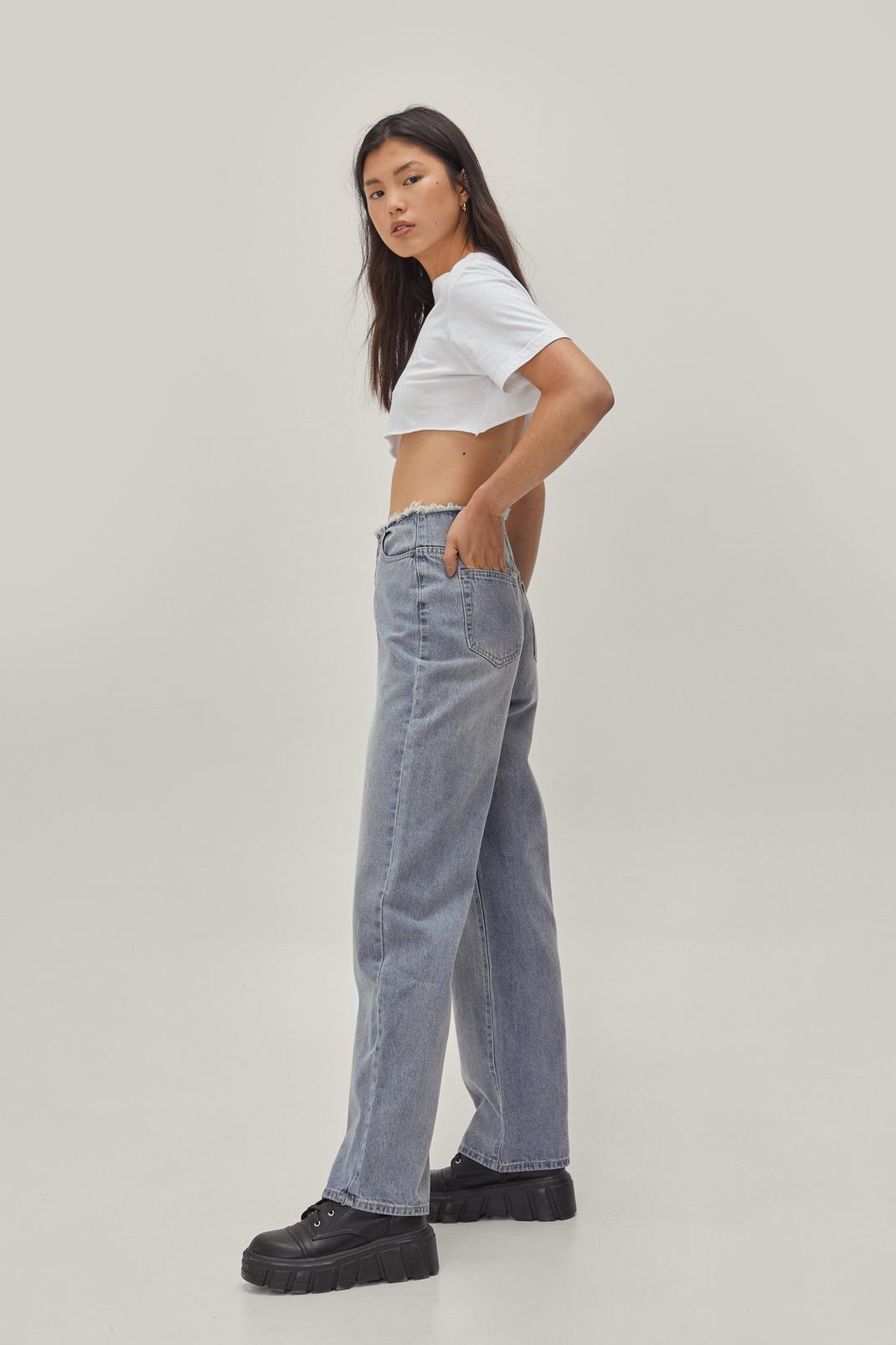 564 Raw Waistband Wide Leg Denim Jeans image number 2