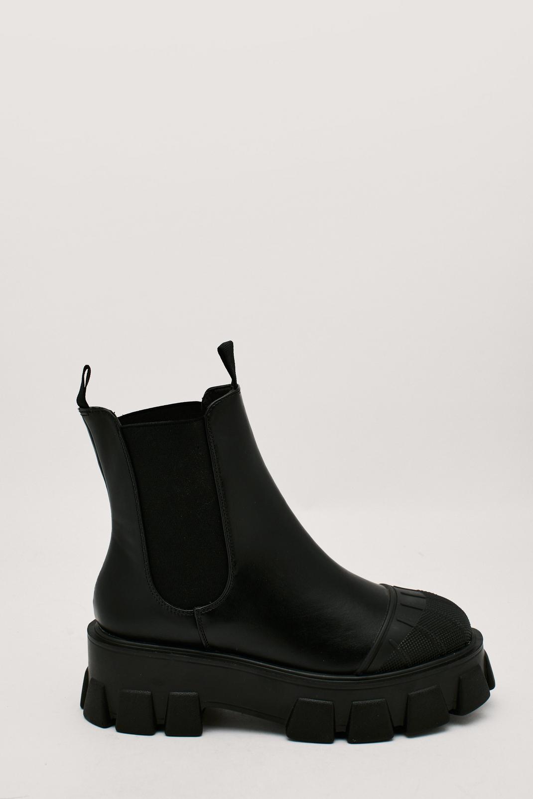 105 Faux Leather Cleated Chelsea Boots image number 2