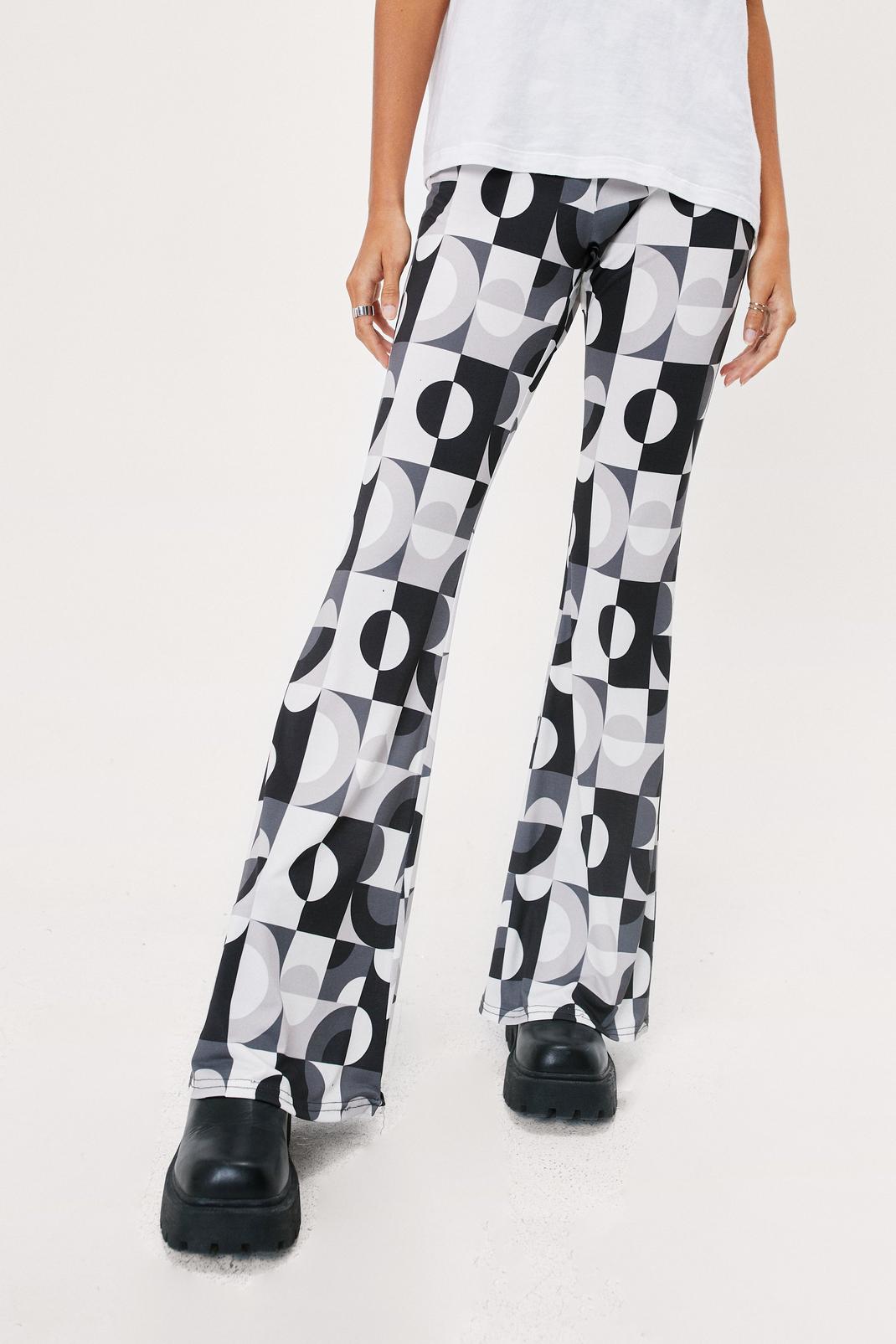 808 Patchwork Retro Print Flared Pants image number 2