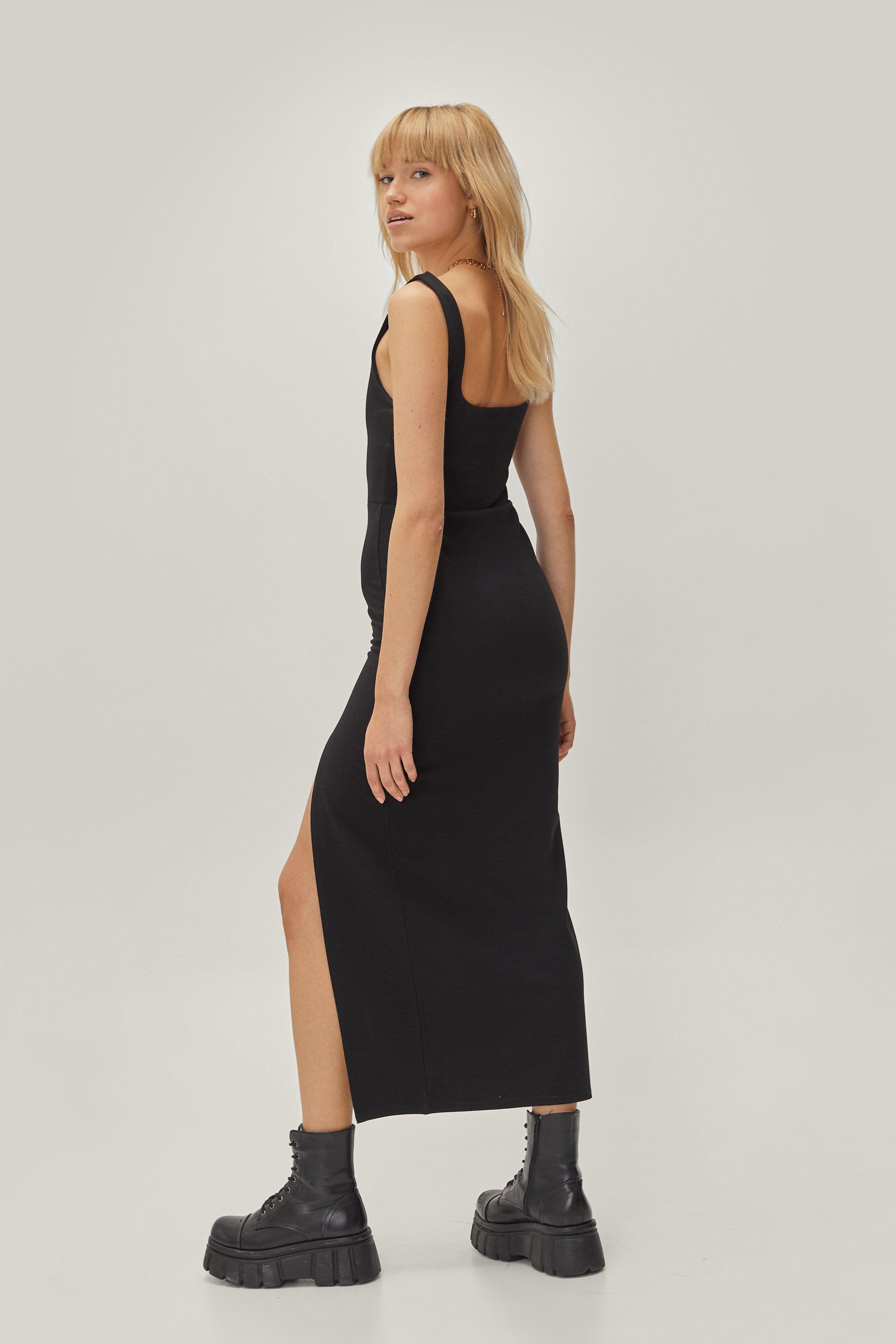 midi dress split front