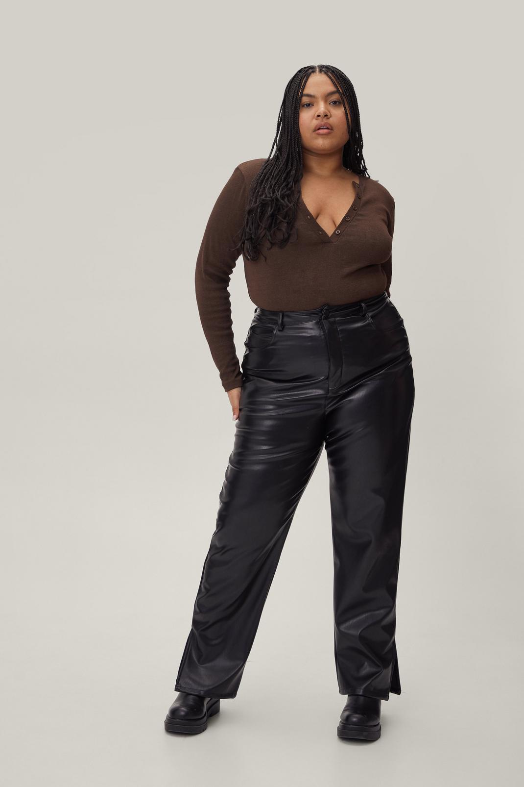 186 Plus Size Ribbed Button Down Bodysuit image number 2