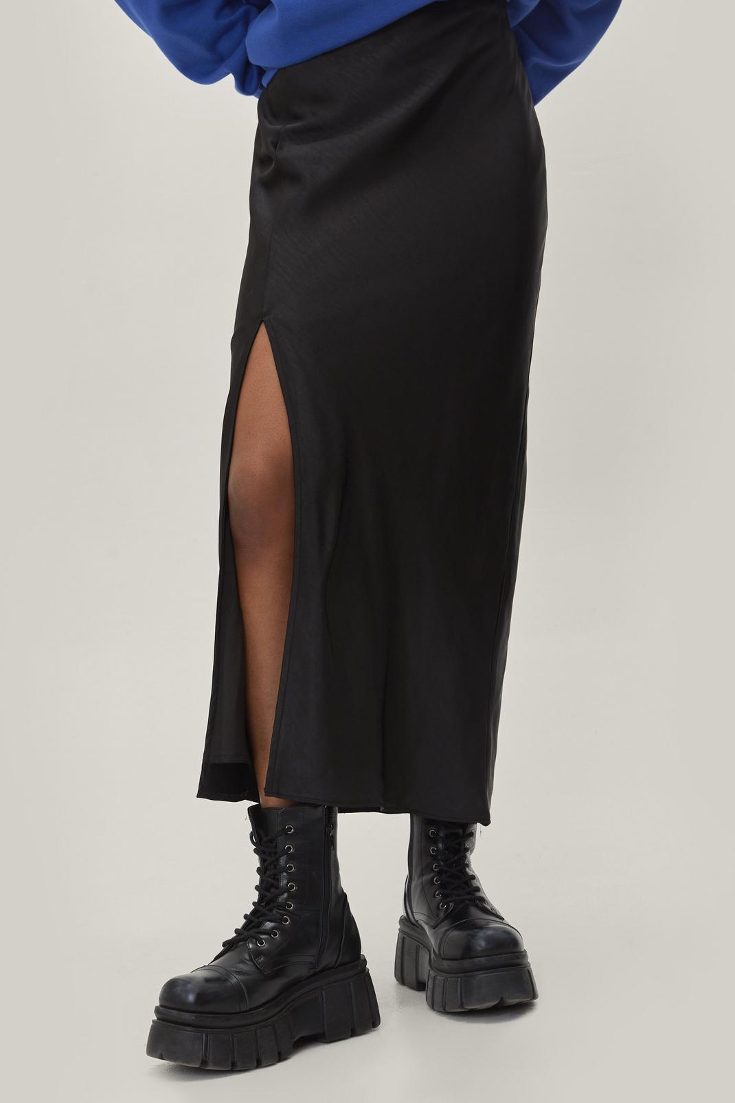105 Petite Bias Cut Side Split Maxi Skirt image number 2