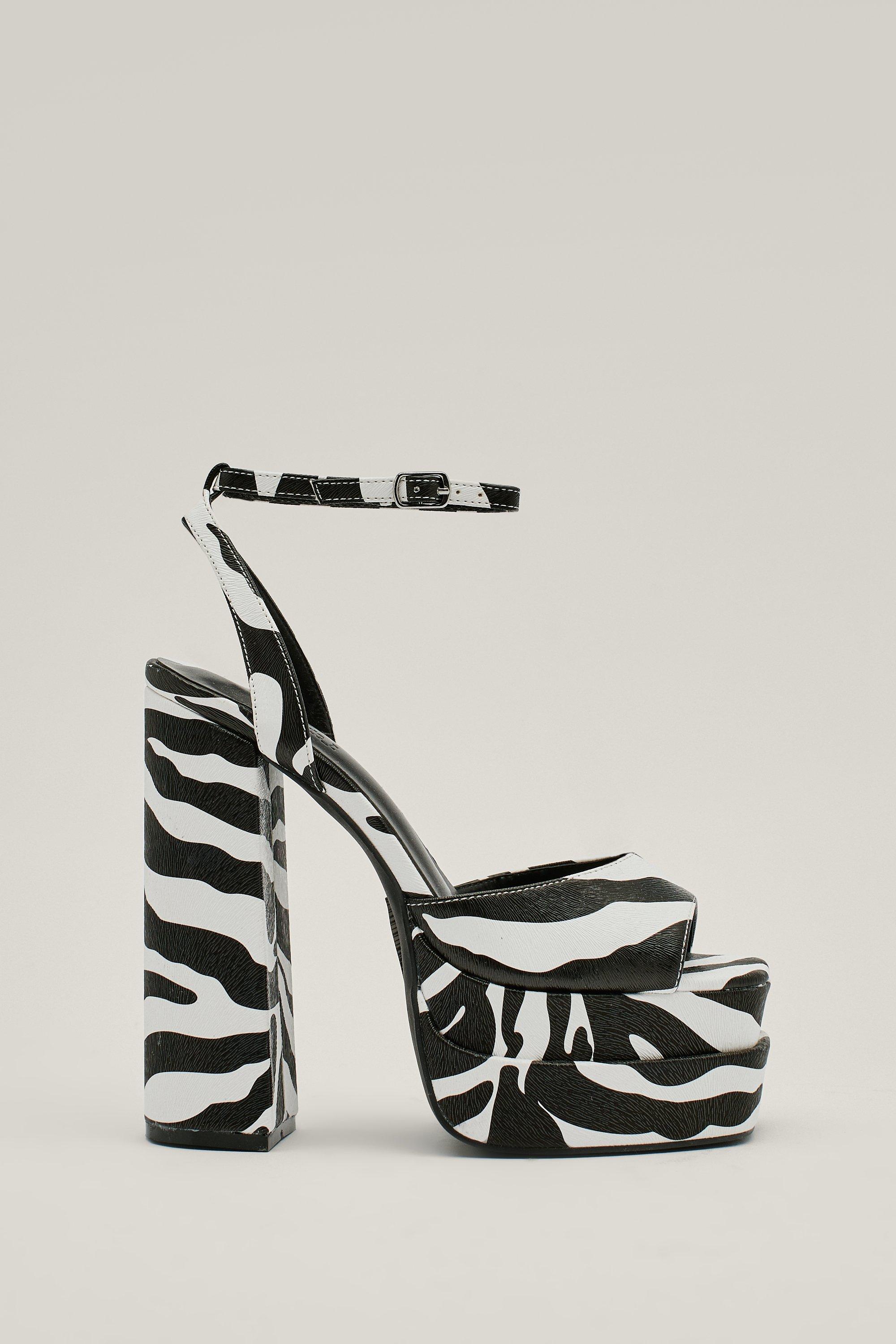 Zebra store platform shoes