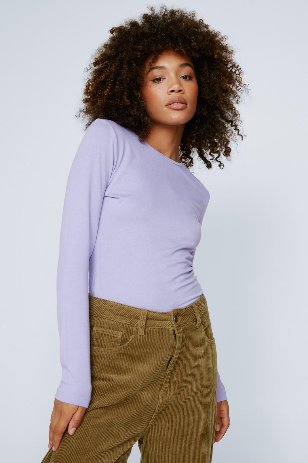 Lilac Crew Neck Long Sleeve Top image number 1