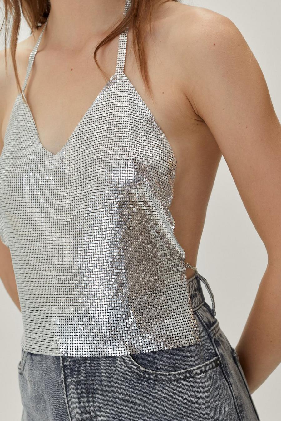 Chainmail Extreme Plunge Halterneck Top