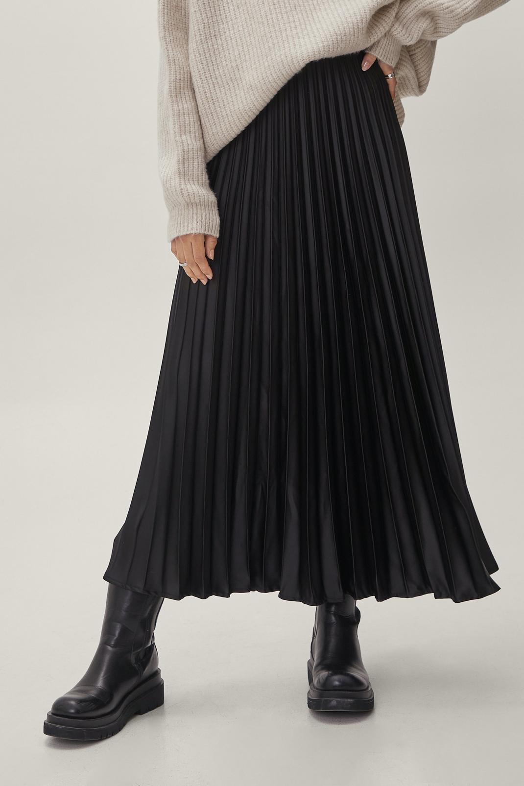 105 Satin Pleated Midaxi Skirt image number 2