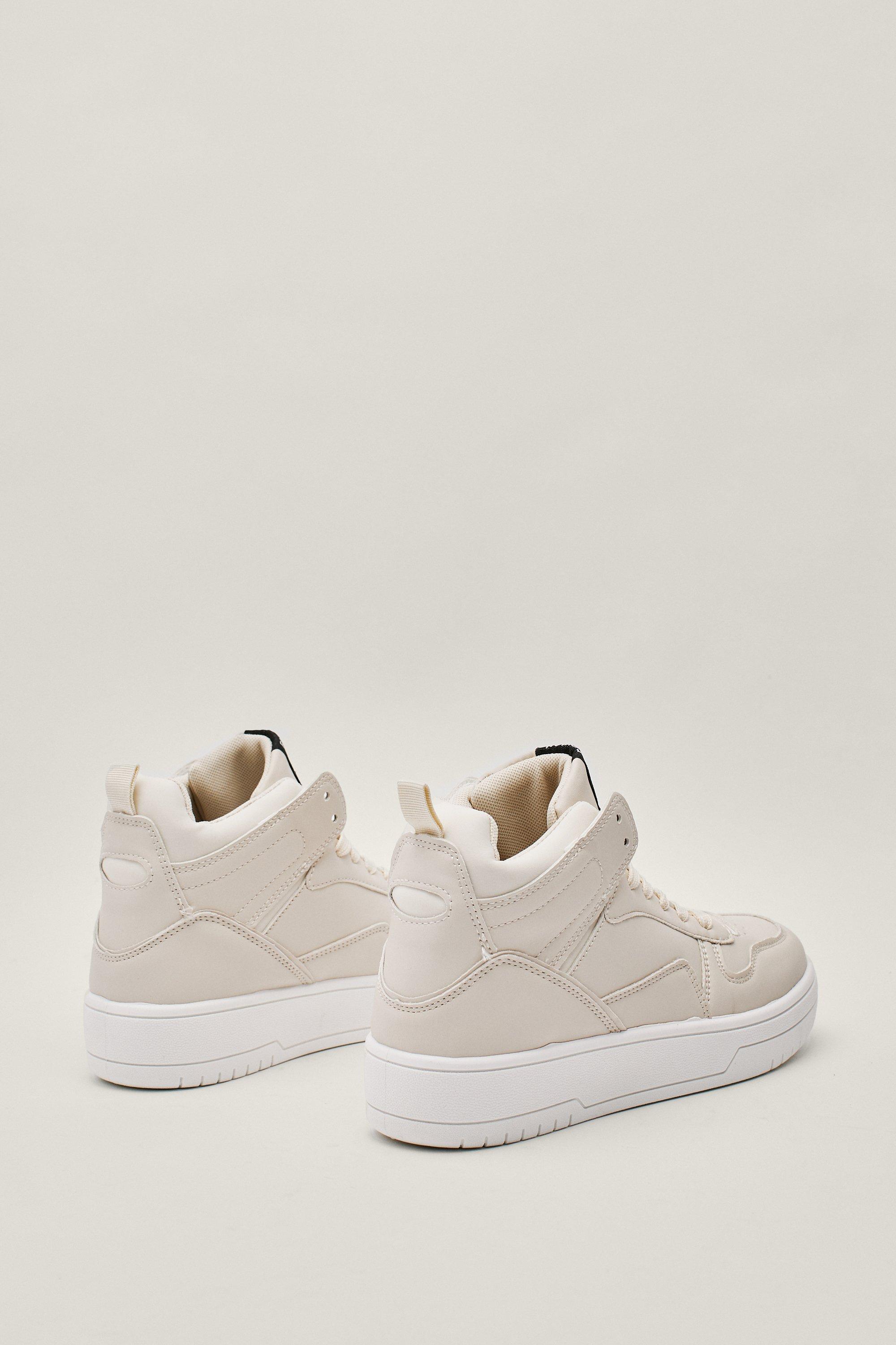 Faux leather high top sneakers best sale