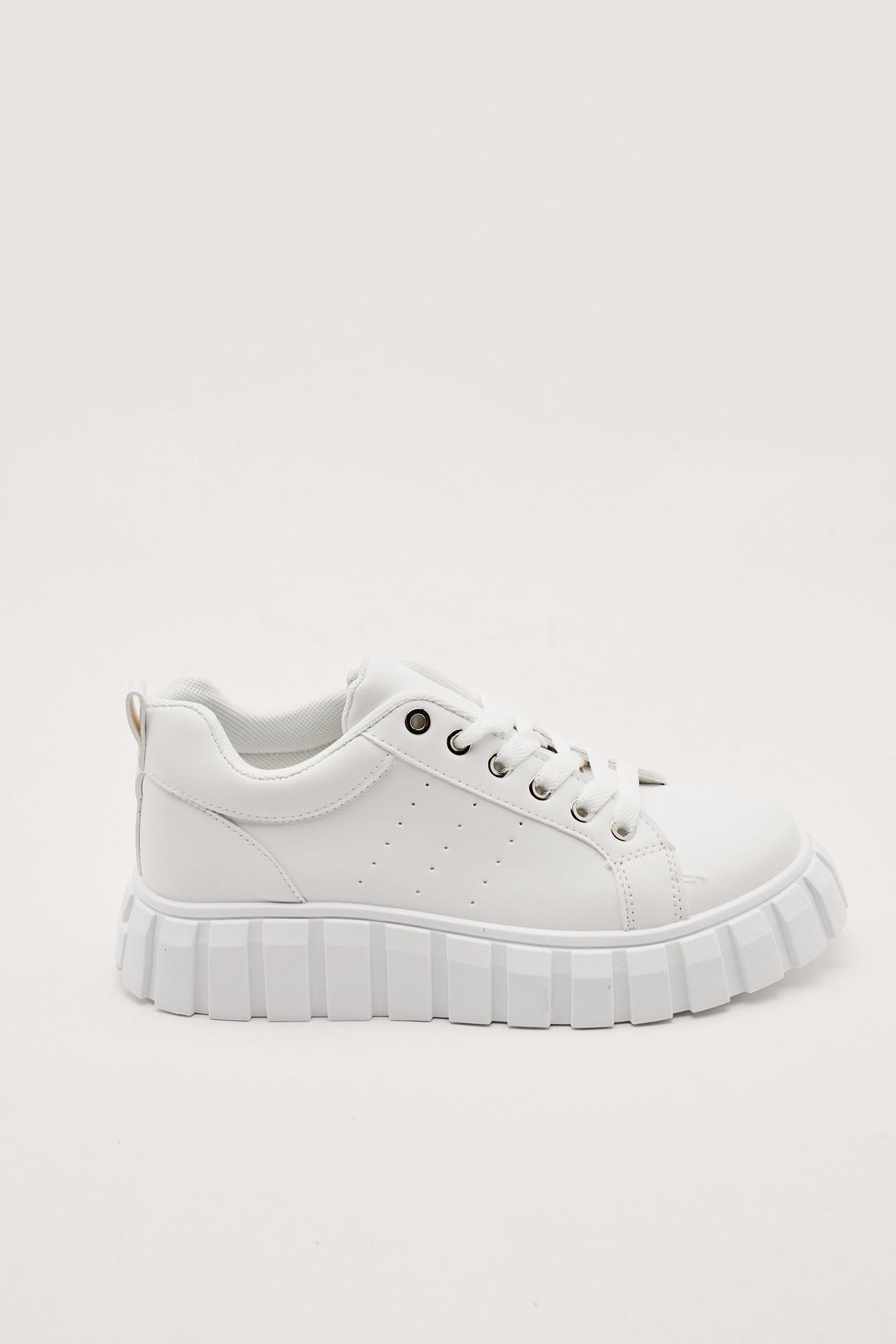173 Pu Lace Up Chunky Sole Sneakers image number 2