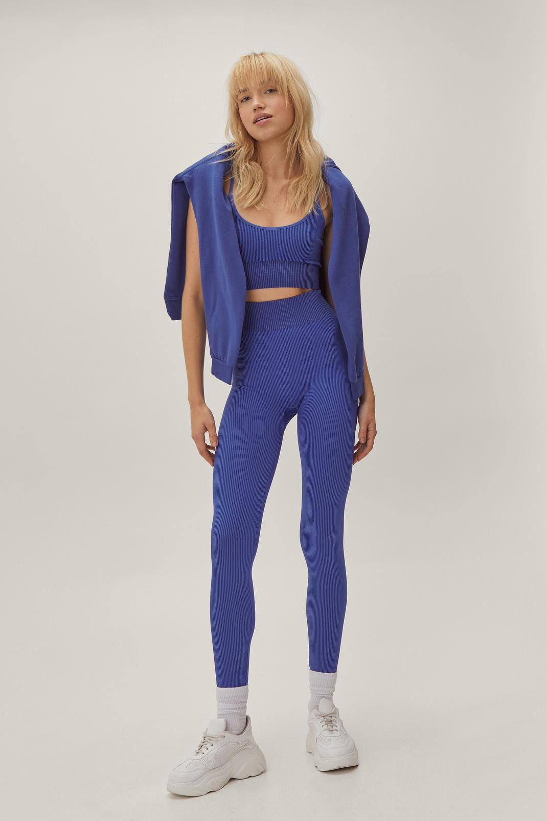 Cobalt Two Tone Seamless Bralette And Full Legging image number 1