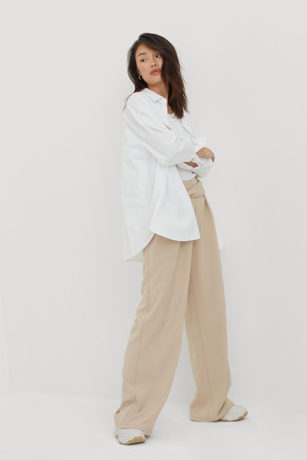 Light beige Twist Detail Tailored Trouser image number 1