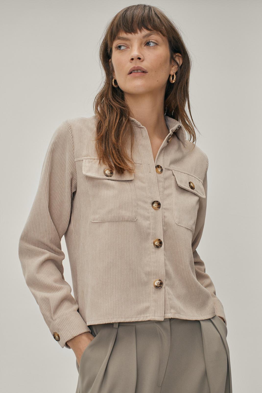 124 Corduroy Boxy Button-Down Shirt image number 1