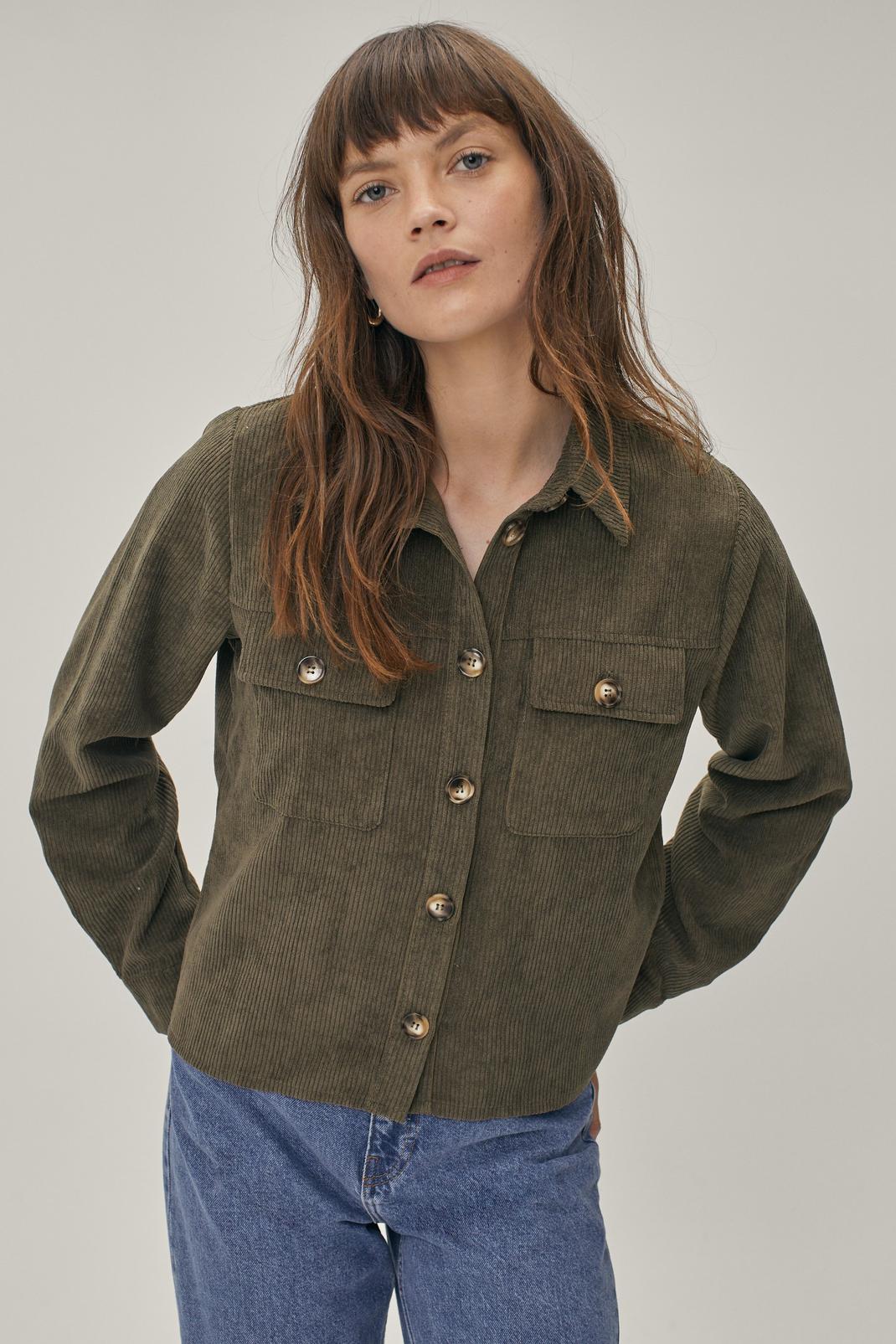 151 Corduroy Boxy Button-Down Shirt image number 1