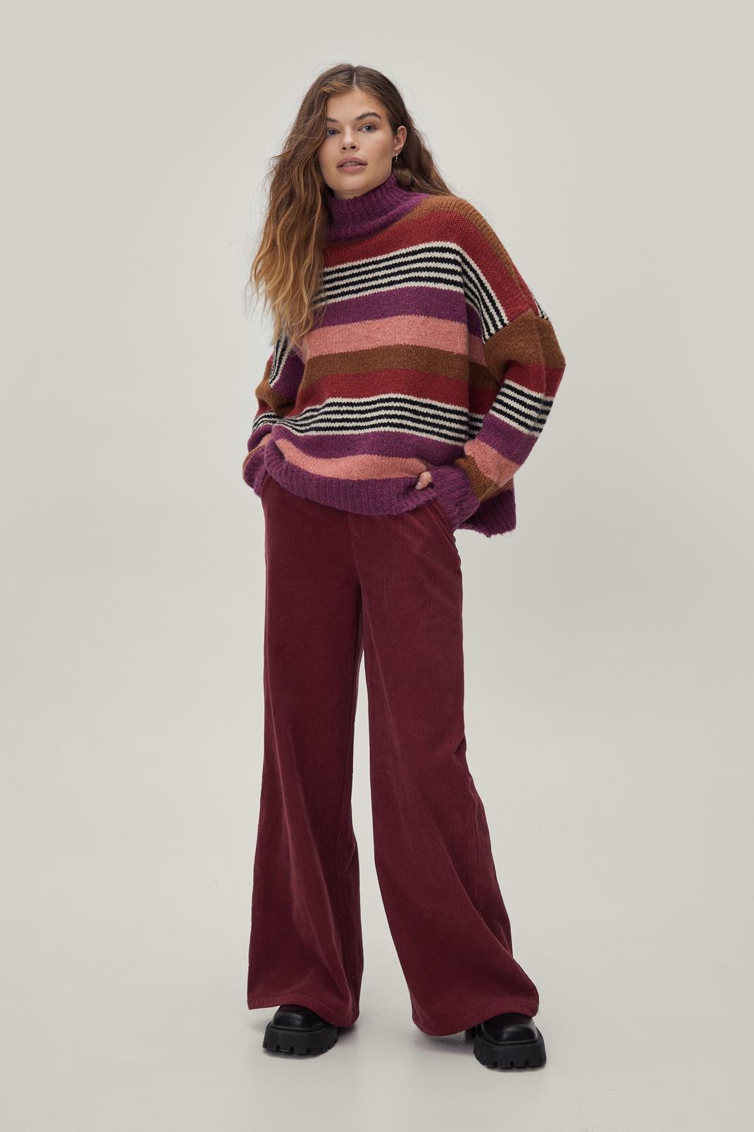 Premium - Pantalon large en velours côtelé à poches, Raspberry image number 1