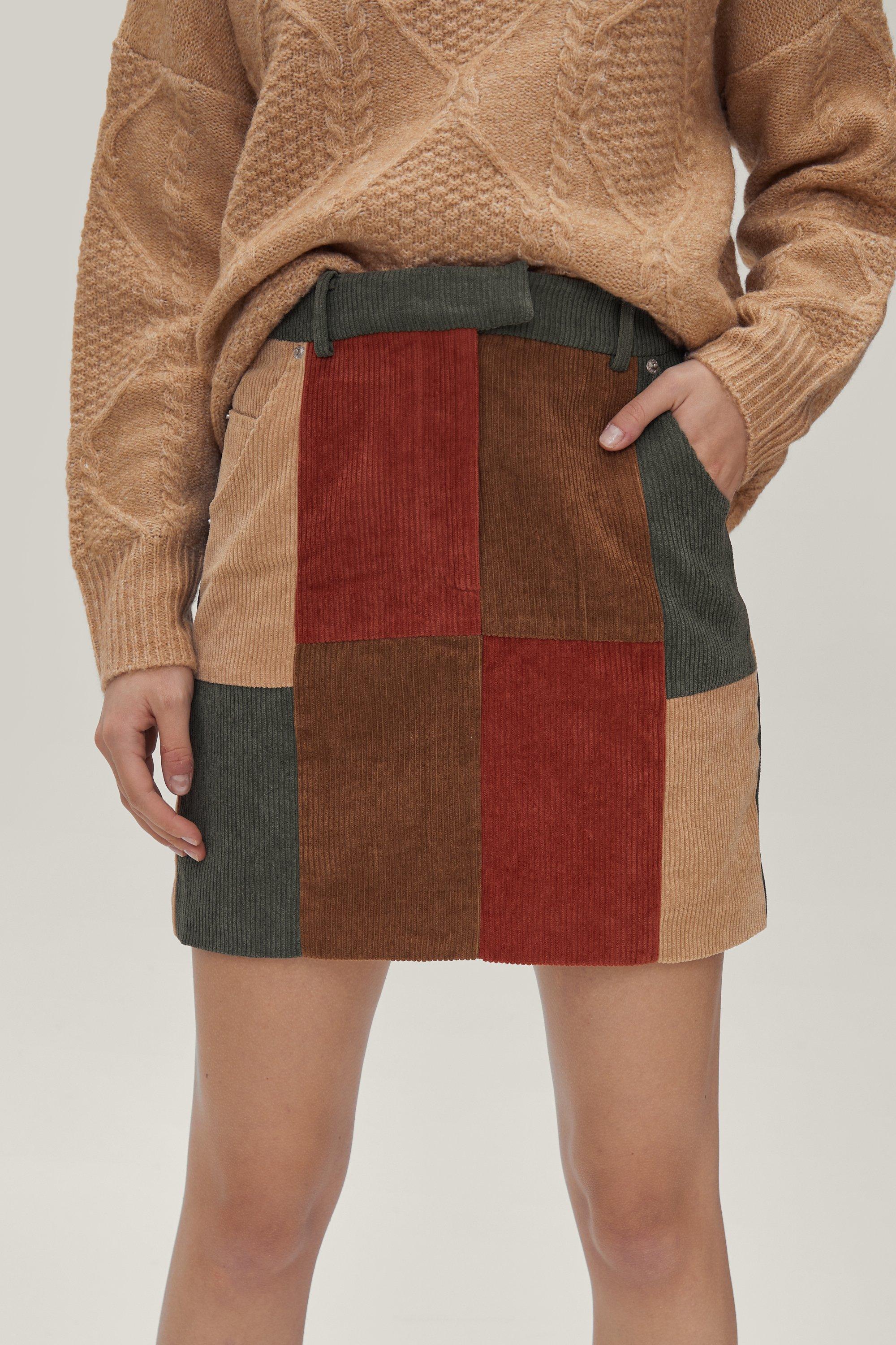 Corduroy mini skirt quilt hot sale