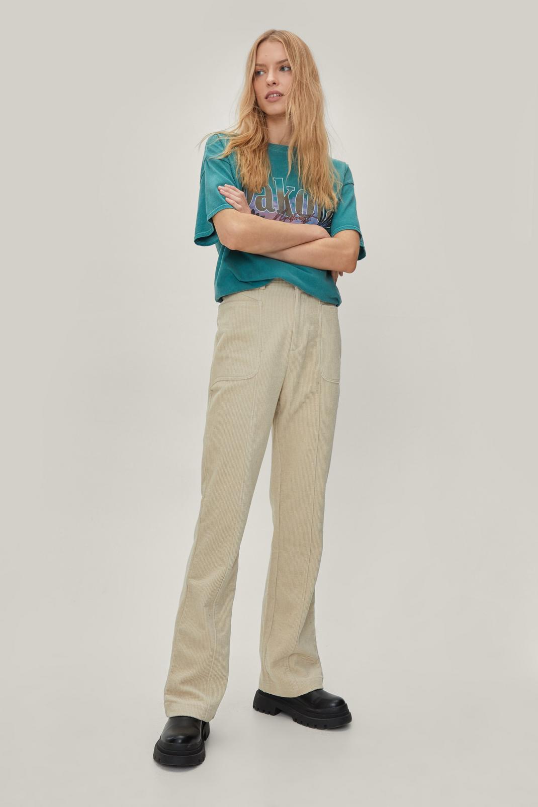 124 Panelled Cut Corduroy Flare Pants image number 2