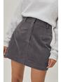 Charcoal Corduroy High Waisted Mini Skirt