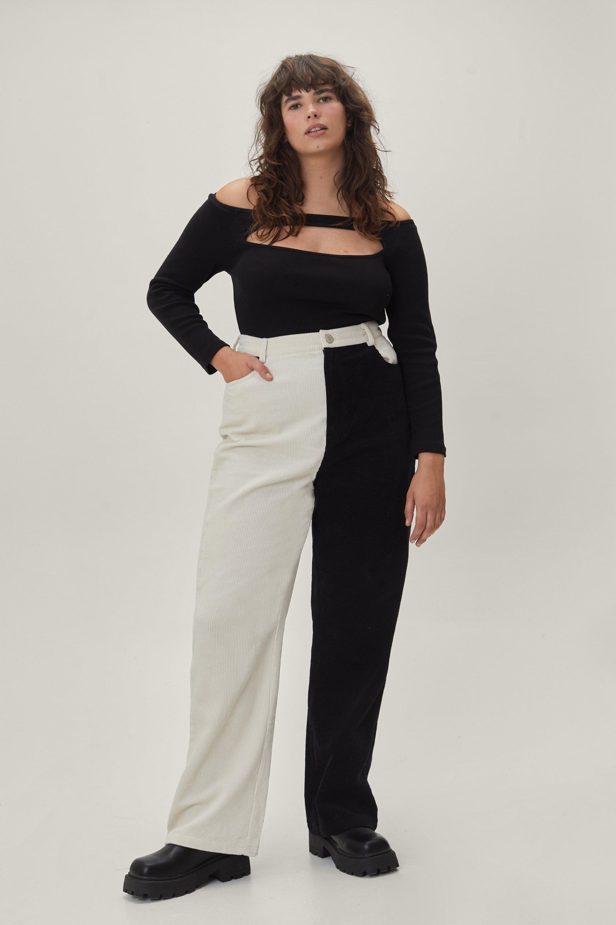 plus size corduroy trousers