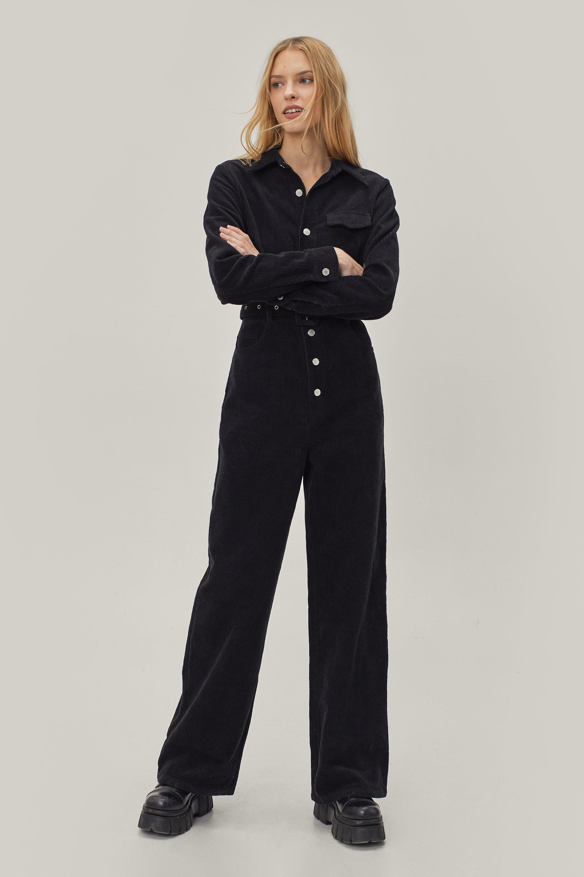 Black cord jumpsuit online