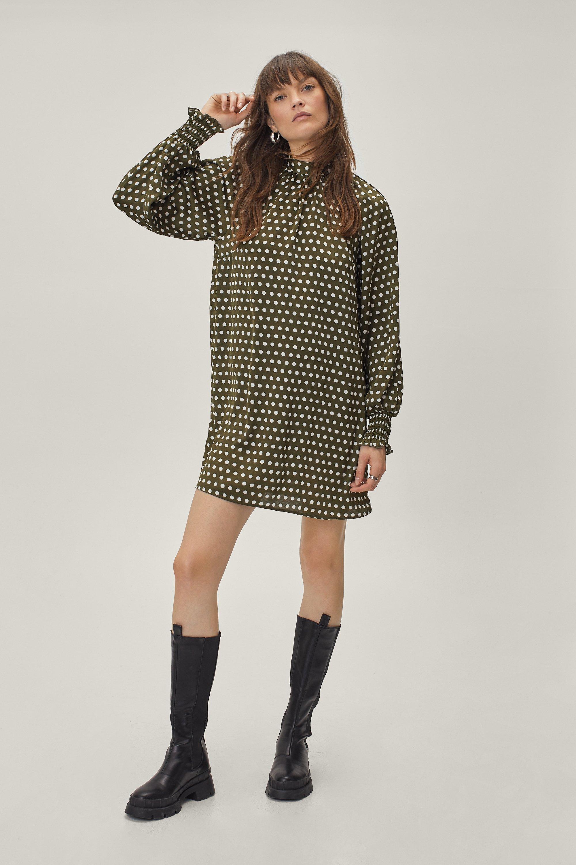 high neck tunic dress