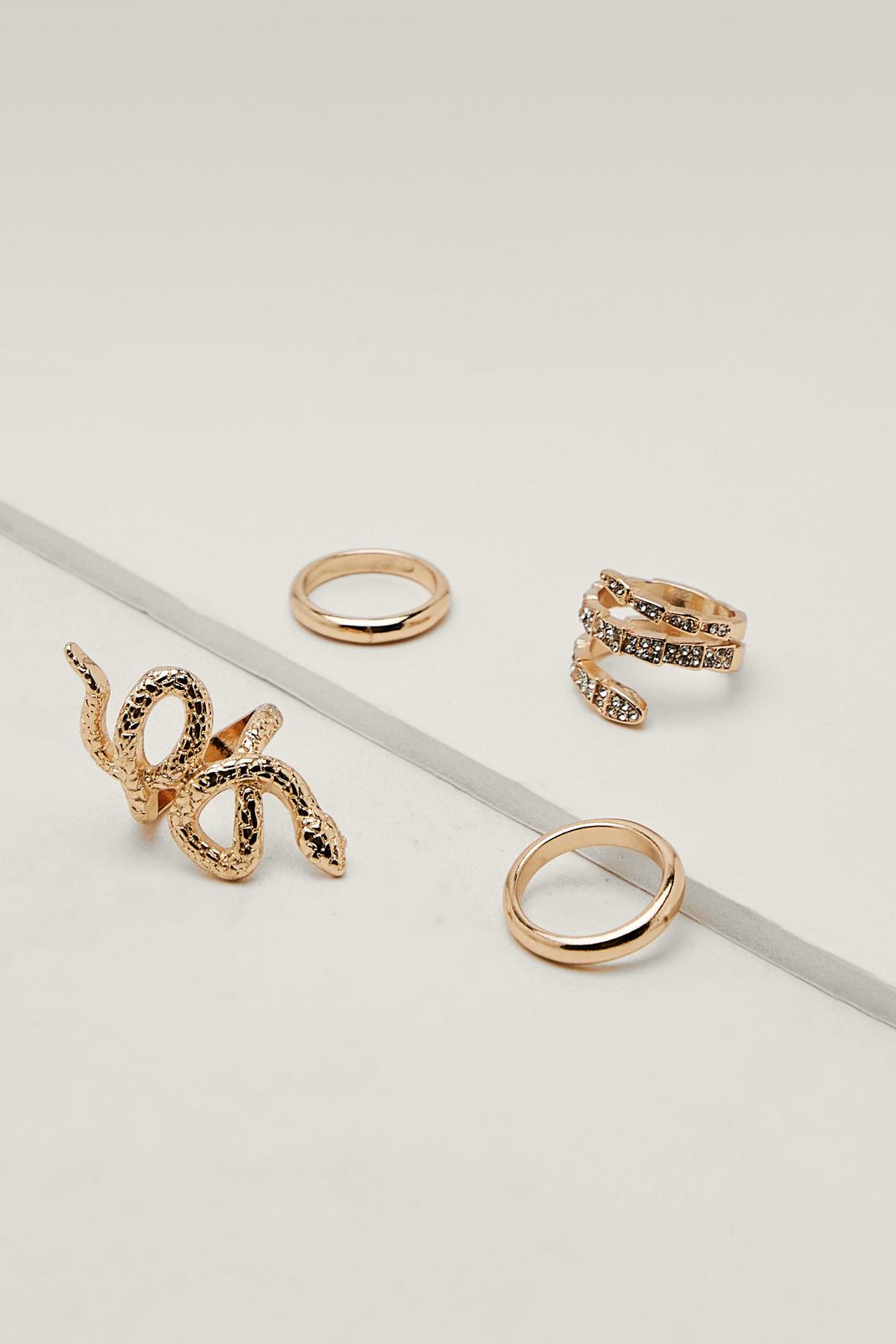 128 4pc Recycled Snake Ring Pack image number 1