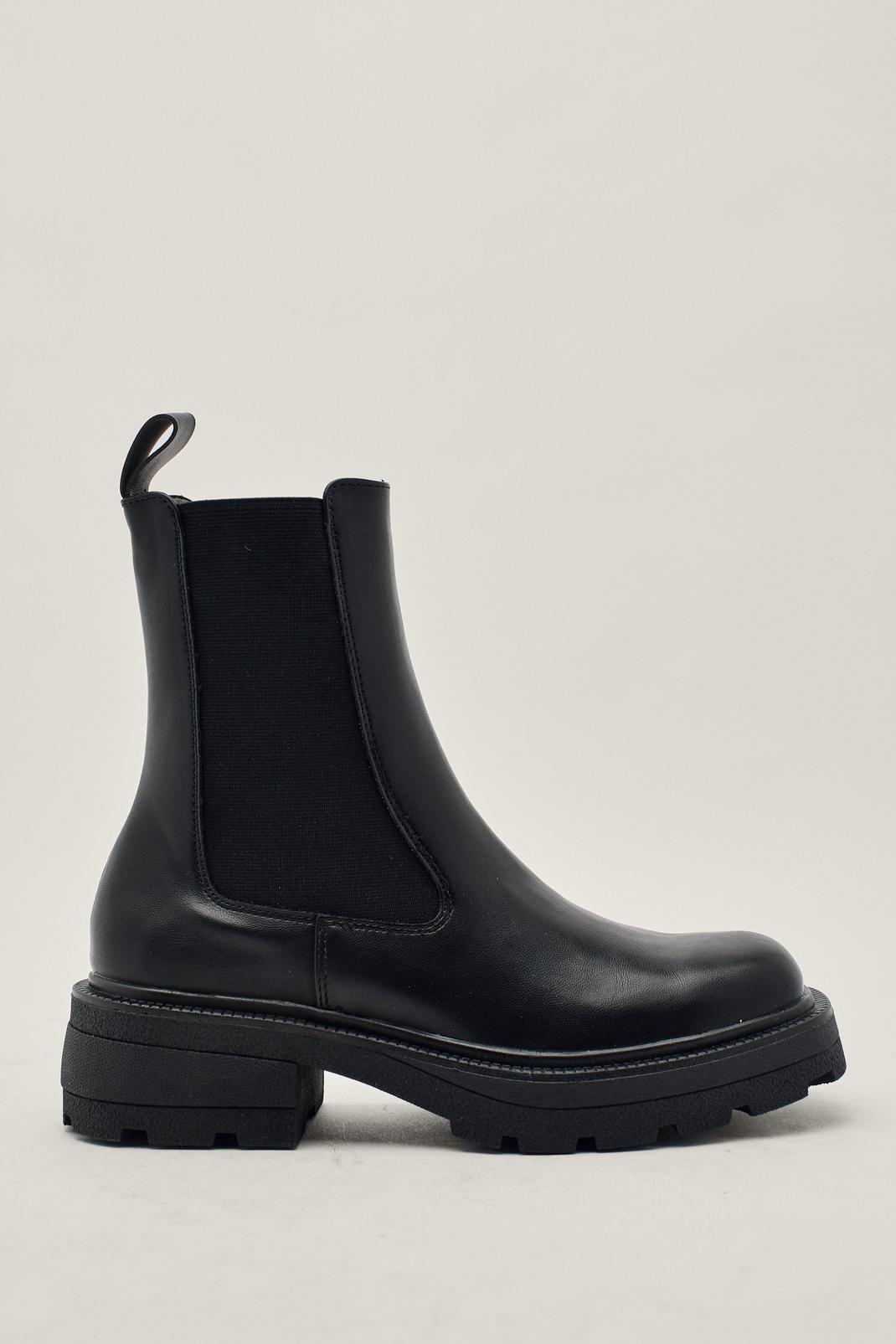 Faux Leather Cleated Chelsea Boots | Nasty Gal