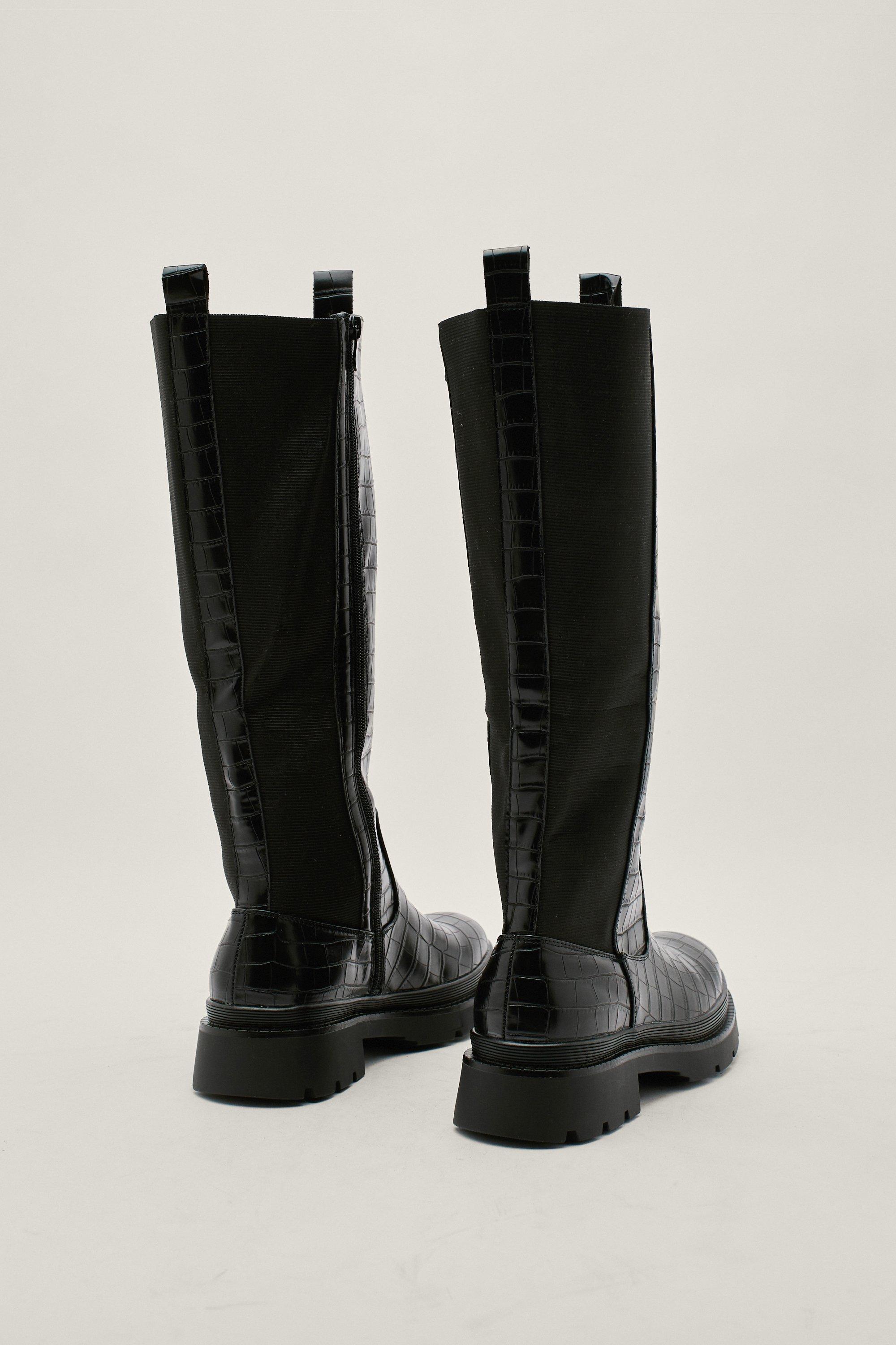 Shin length clearance boots