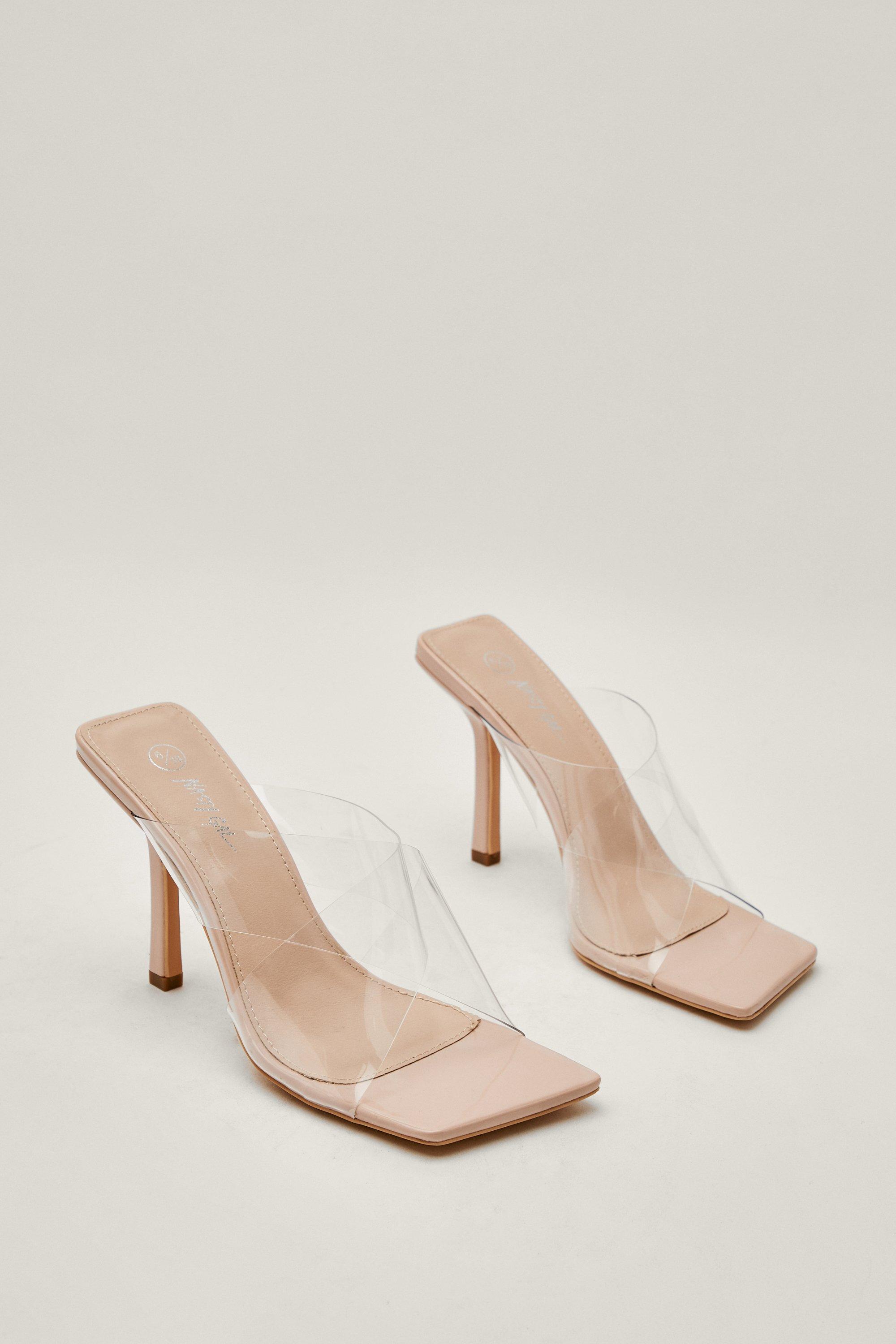 Pointed toe clear on sale mules