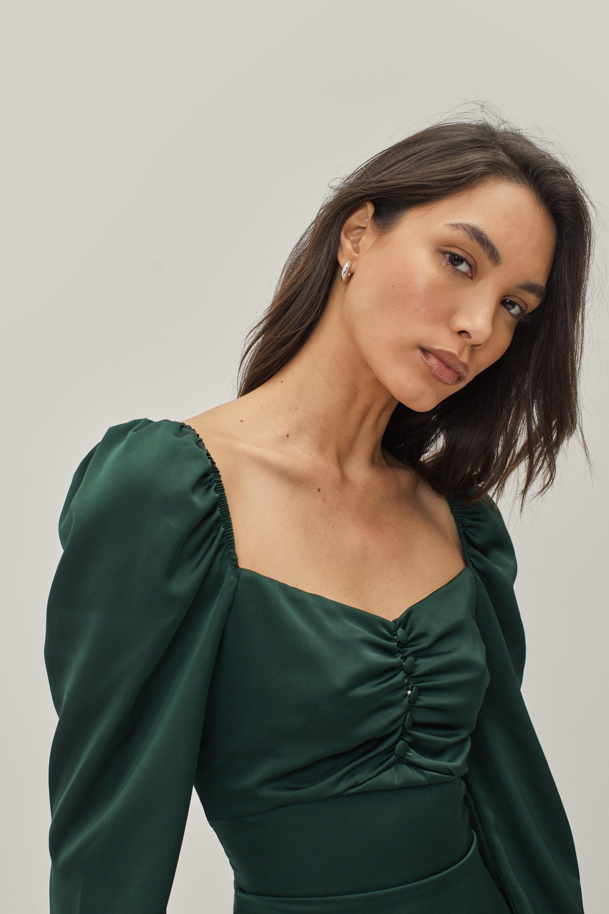 nasty gal emerald green dress