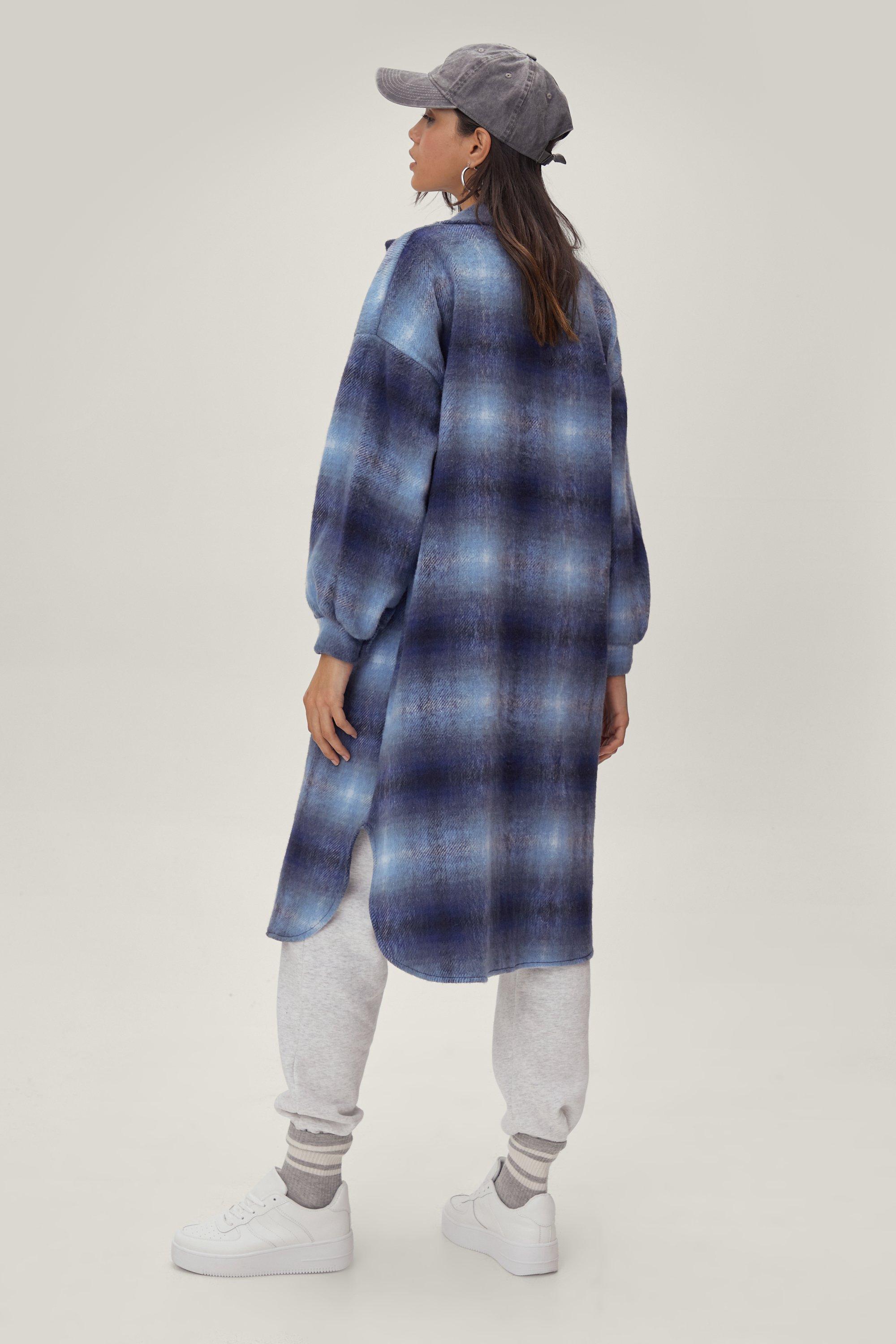 longline plaid shacket