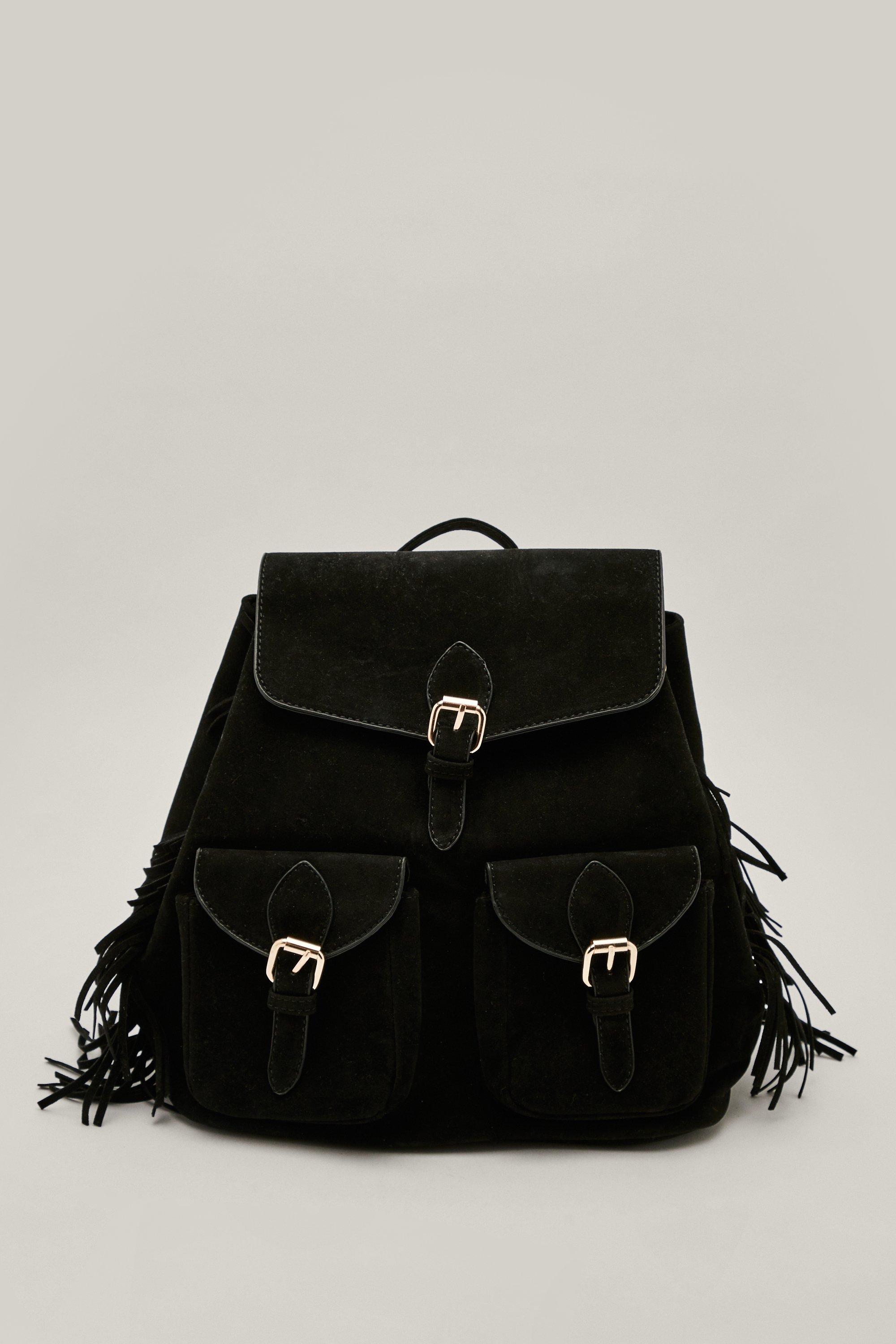 Faux suede backpack sale