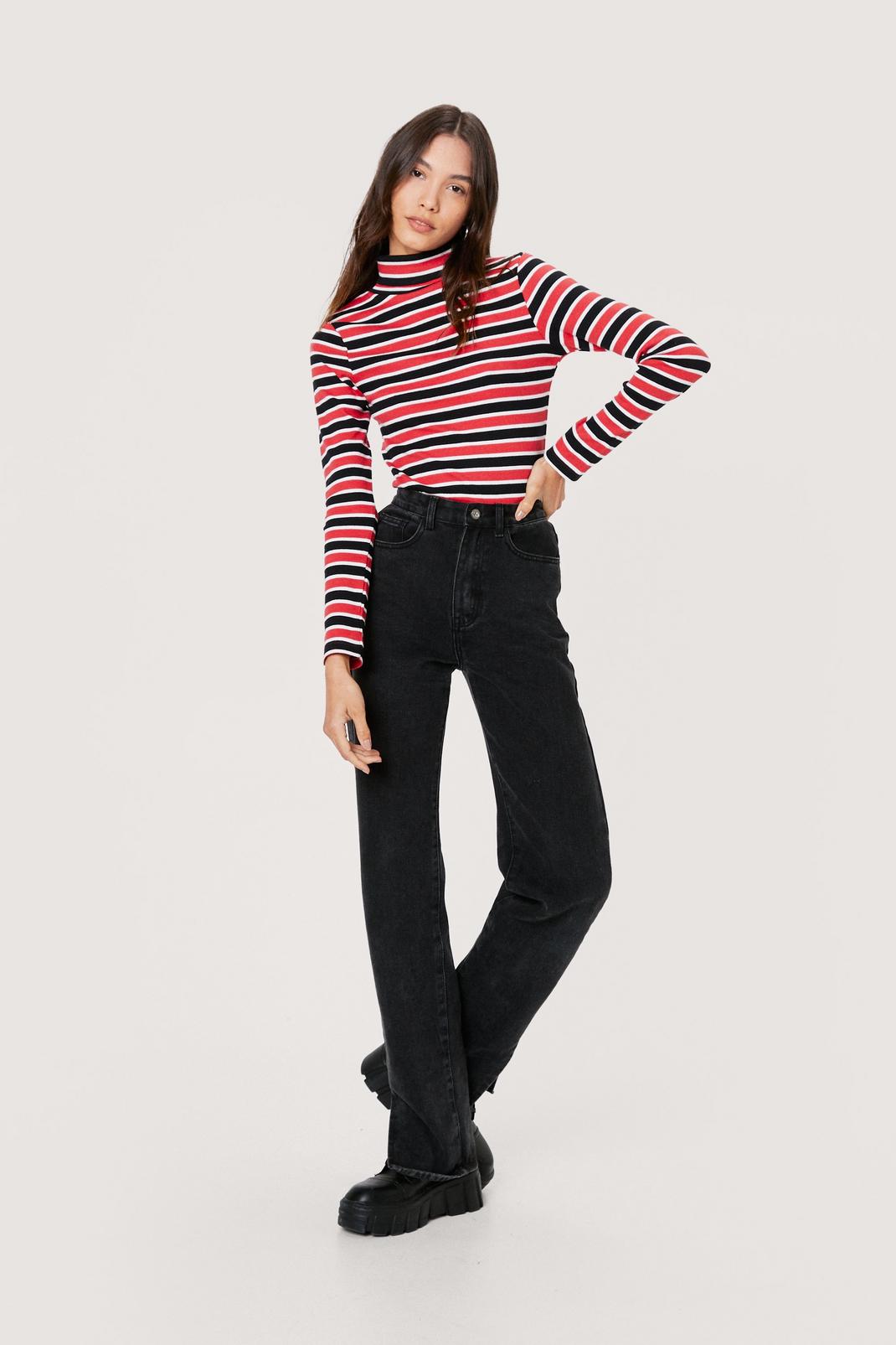 157 High Neck Striped Top image number 2