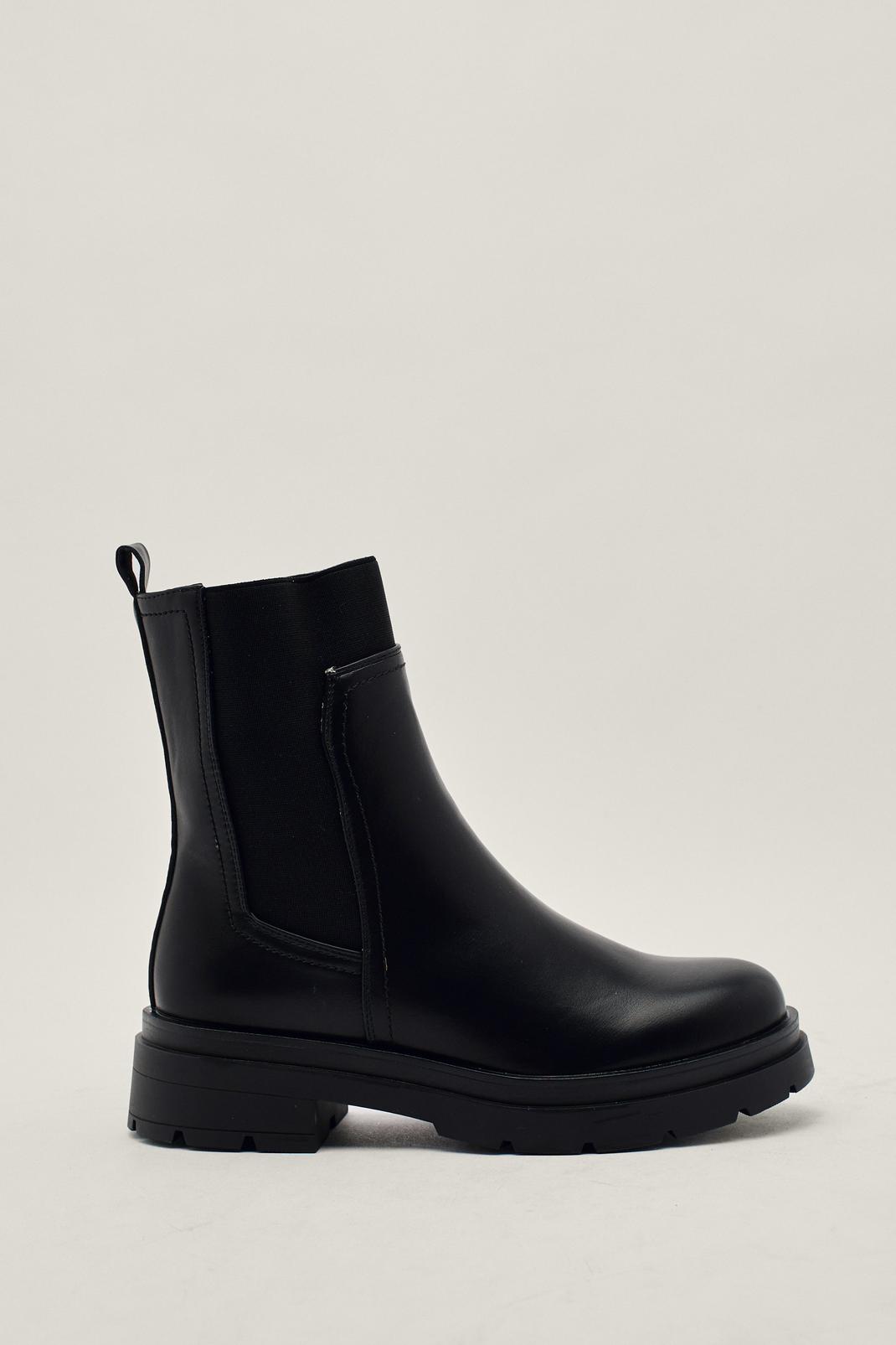 Black Exposed Gusset Chelsea Boots image number 1