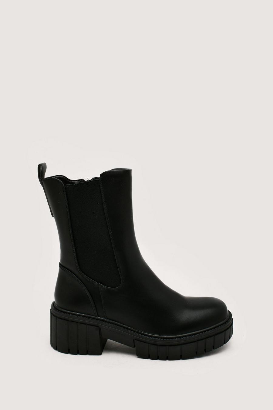 Chunky Sole High Chelsea Boots