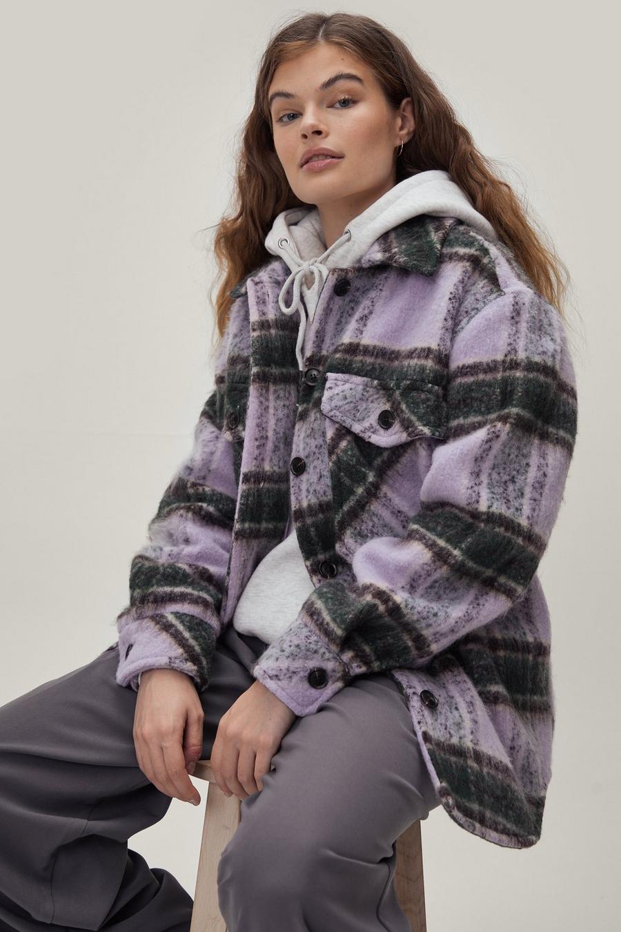 Oversized Check Button Down Shacket