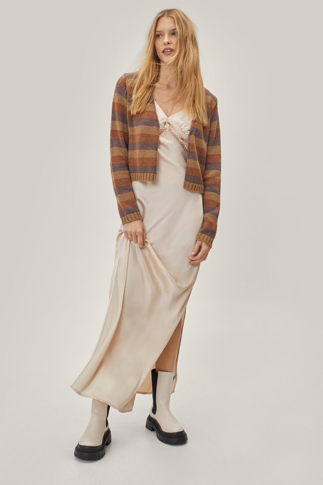 111 Long Sleeve Open Front Striped Cardigan image number 2