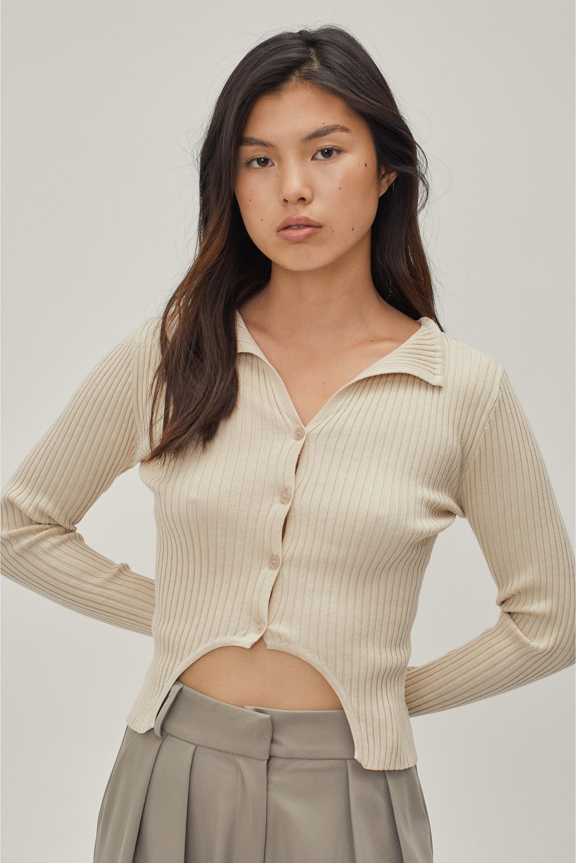 Recycled Button Down Knitted Top