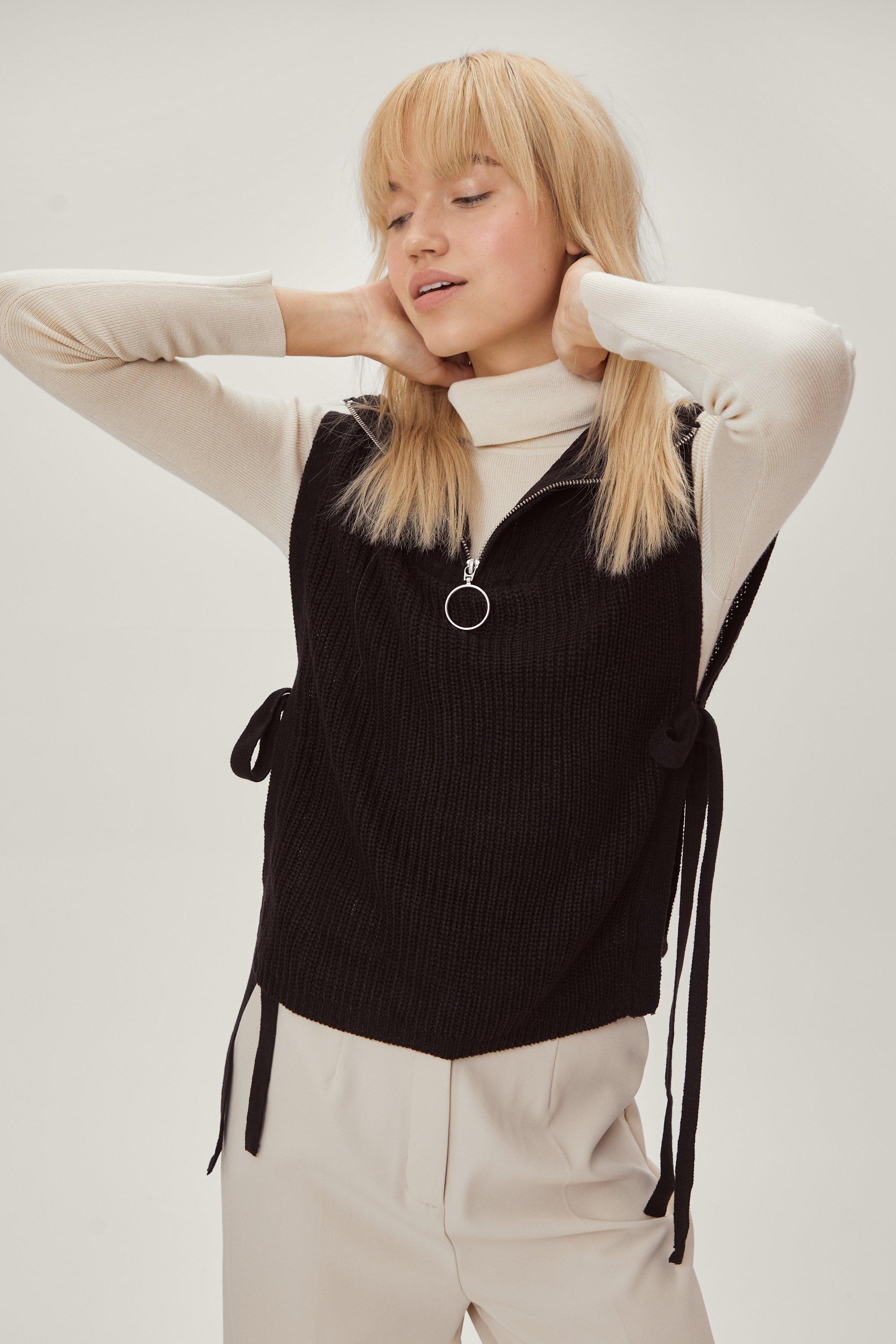 O Ring Half Zip Sweater Vest | Nasty Gal