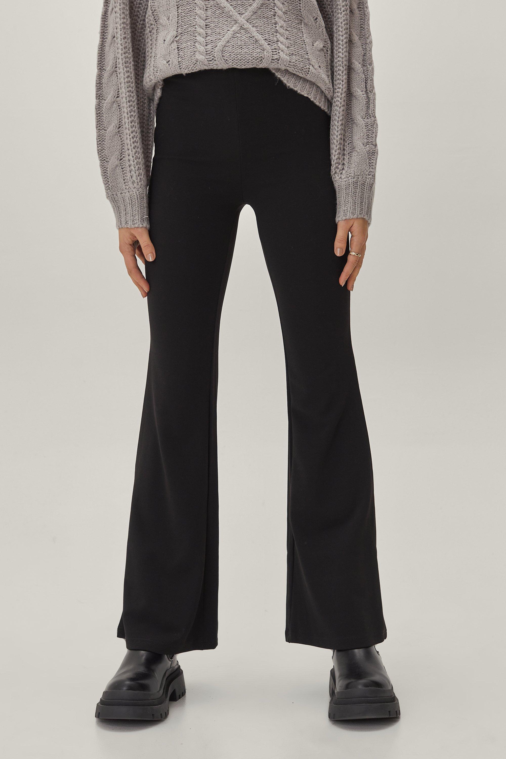 Jersey High Waisted Flared Trousers