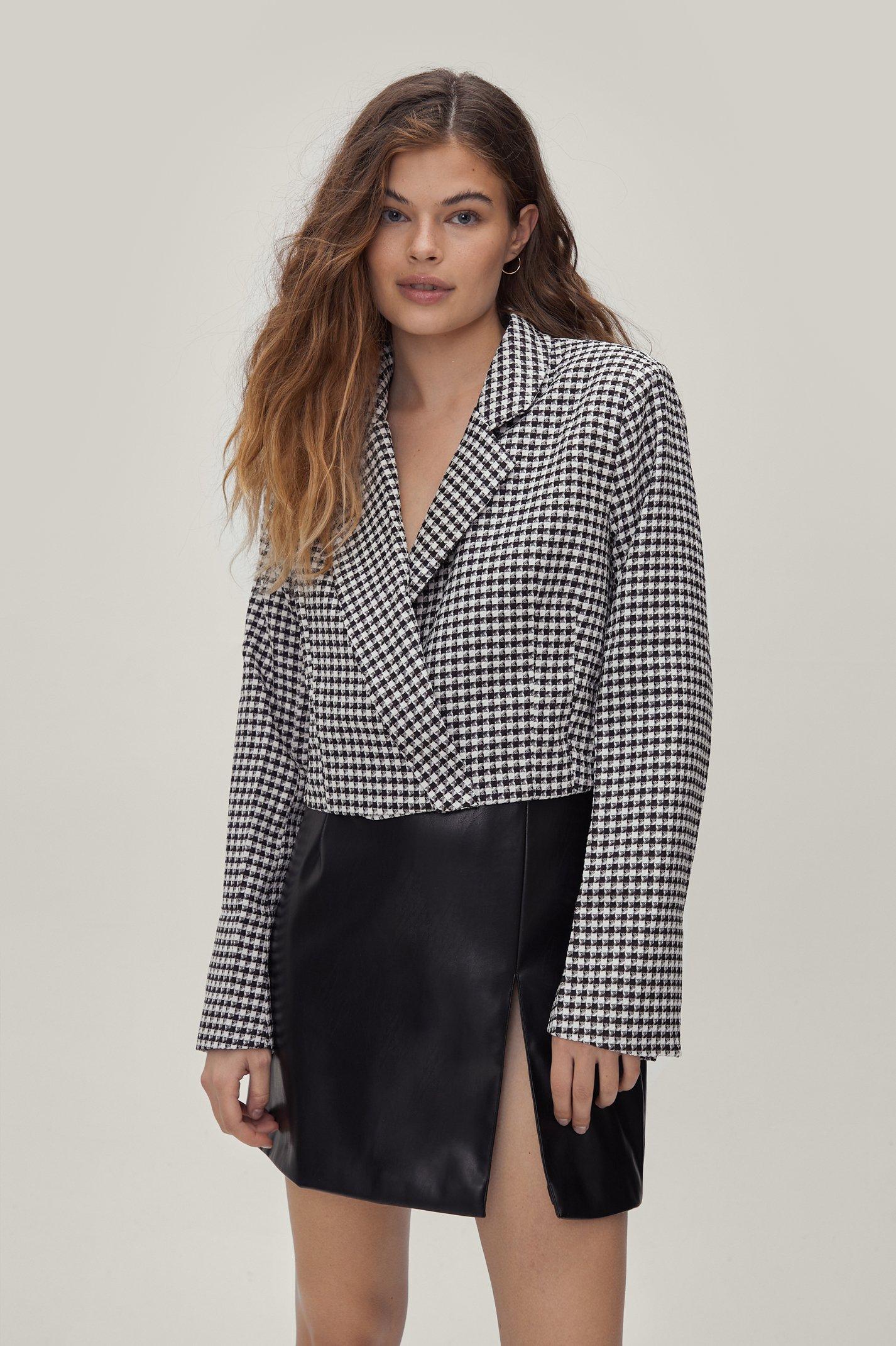 cropped houndstooth jacket