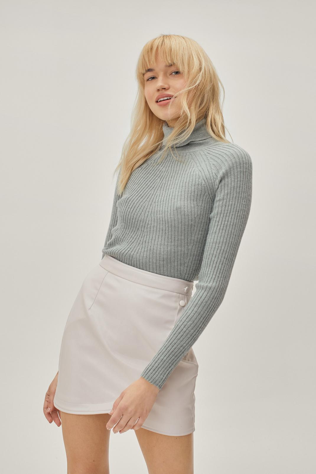 Mint Knitted High Neck Sweater image number 1