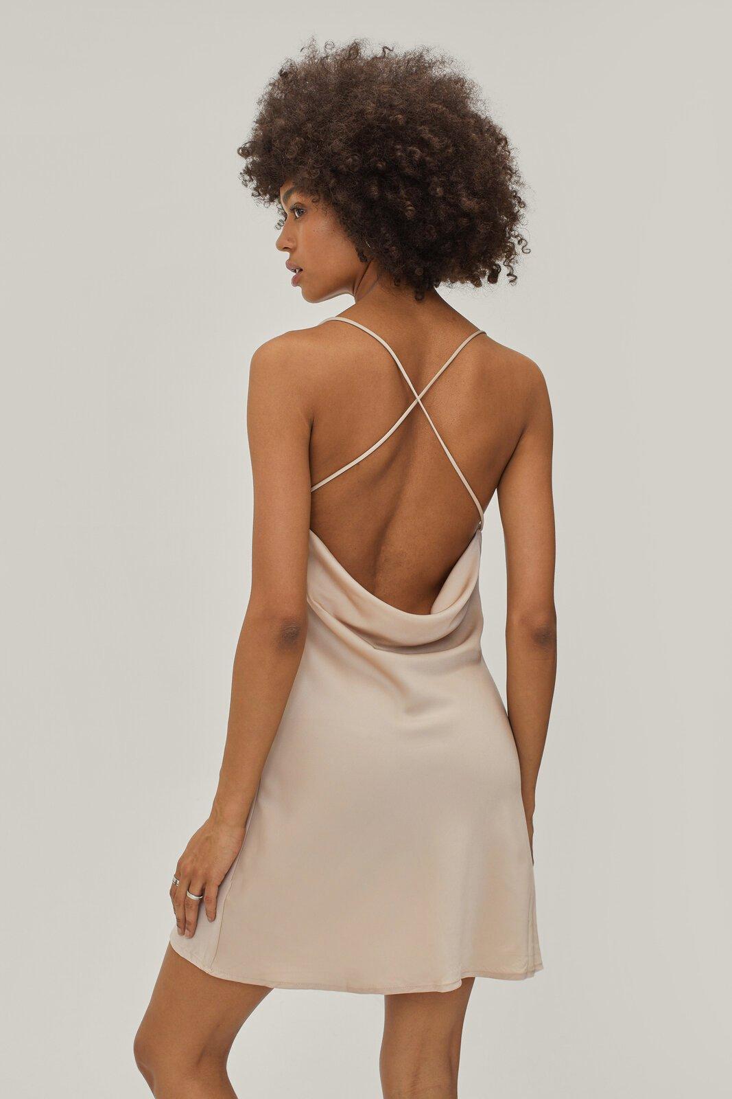 Cowl Back Cocktail Dresses