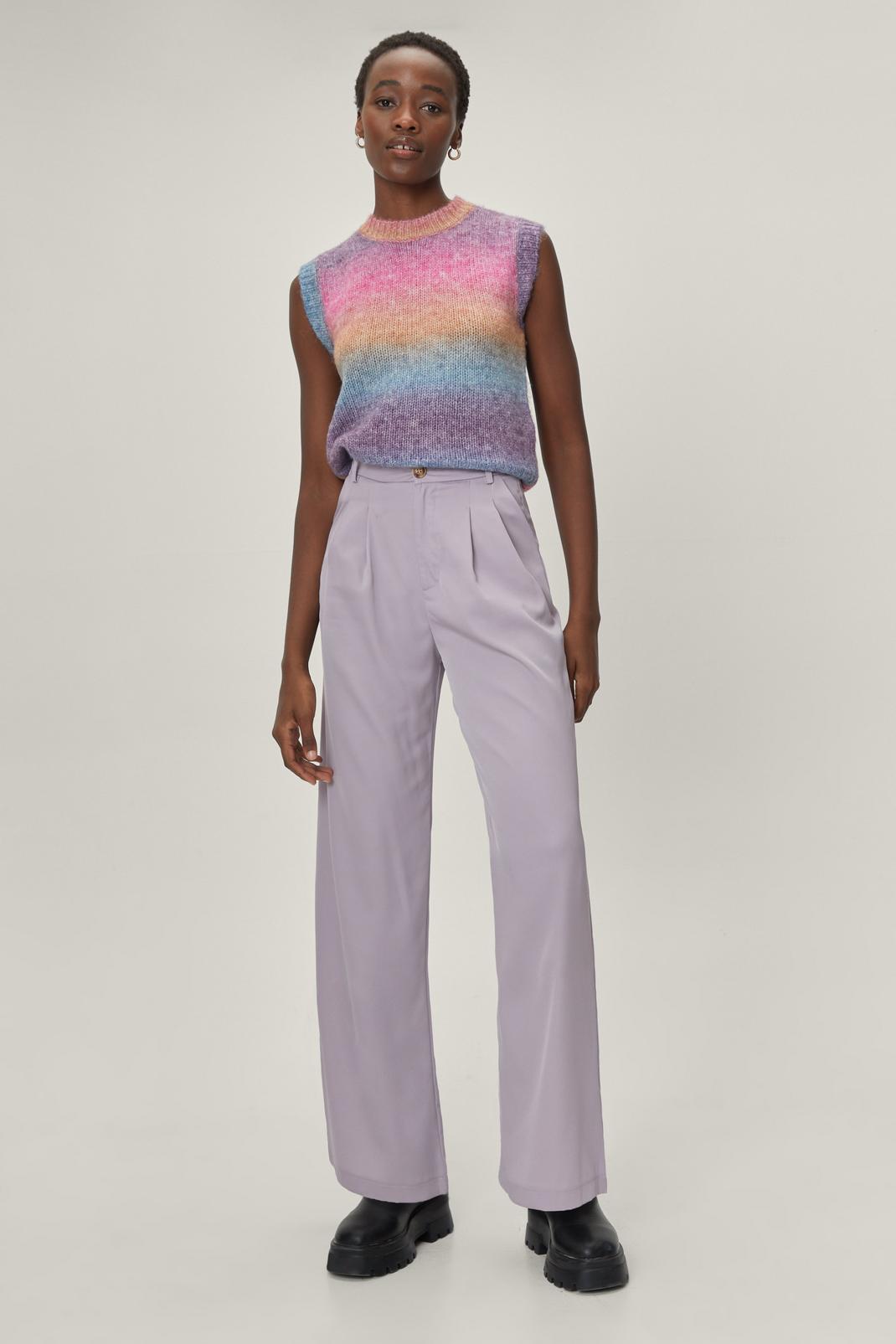 Lilac Wide Leg Tailored Pants image number 1