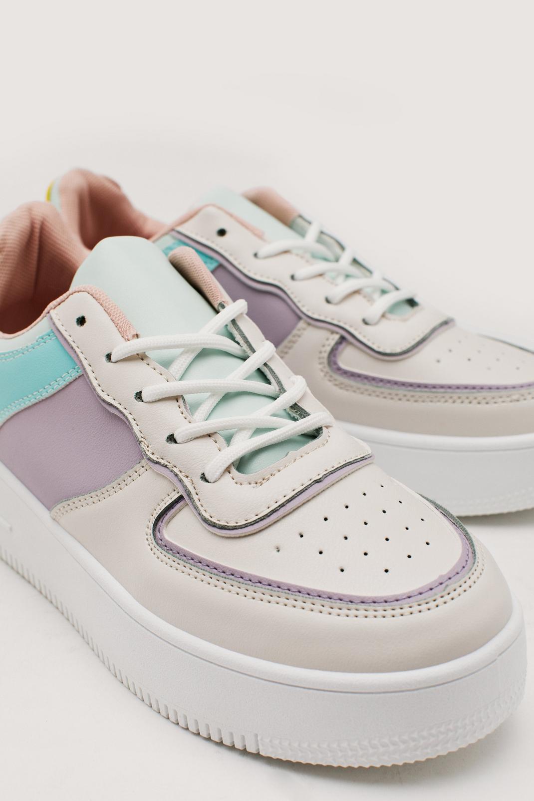 564 Color Block Flatform Lace Up Sneakers image number 2